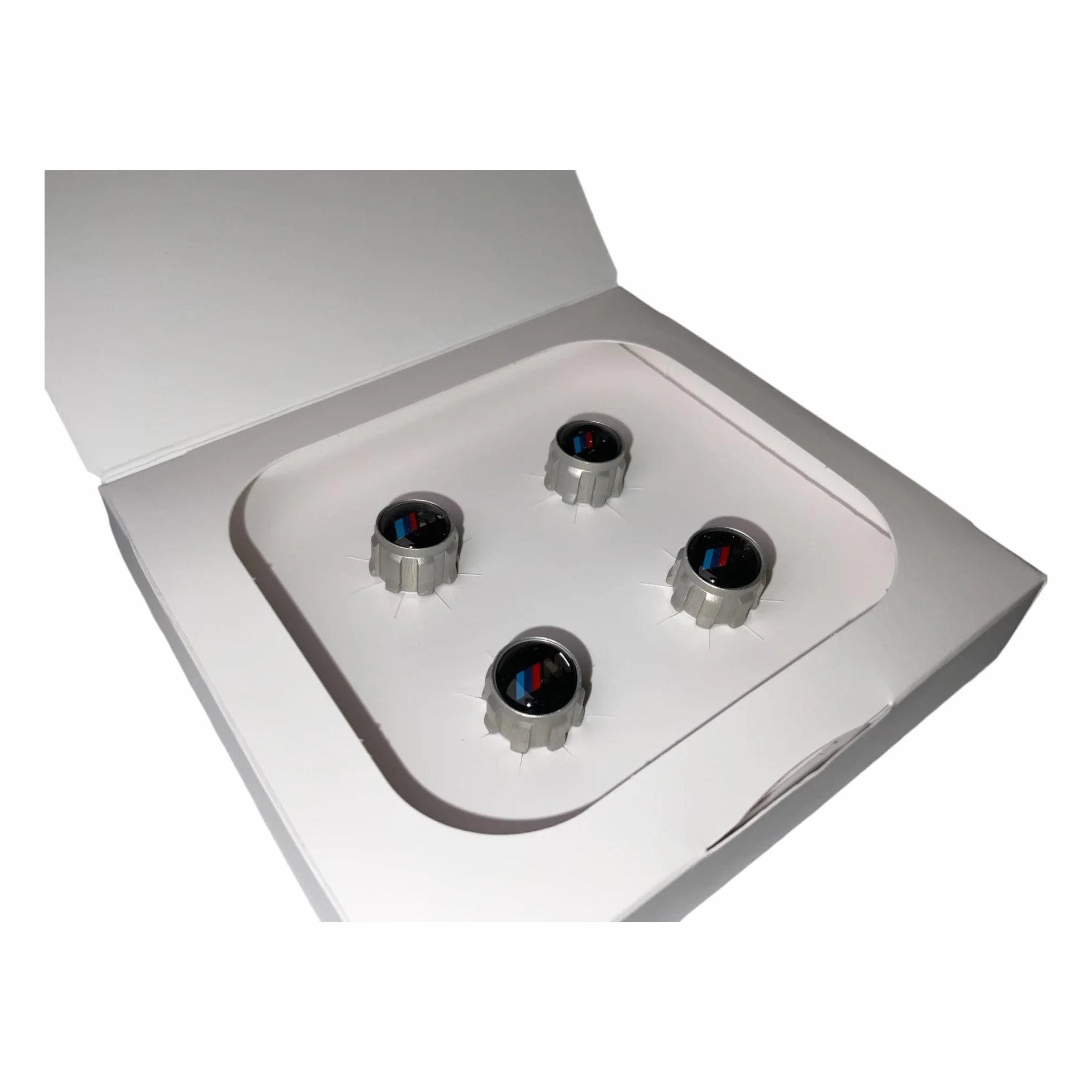 BMW, set di tappi per valvole originali BMW, 4 pezzi, per serie 1. 2, M2, 3, M3, M4, 5, 6, 7, X1, X3, X5, X5M, X6M
