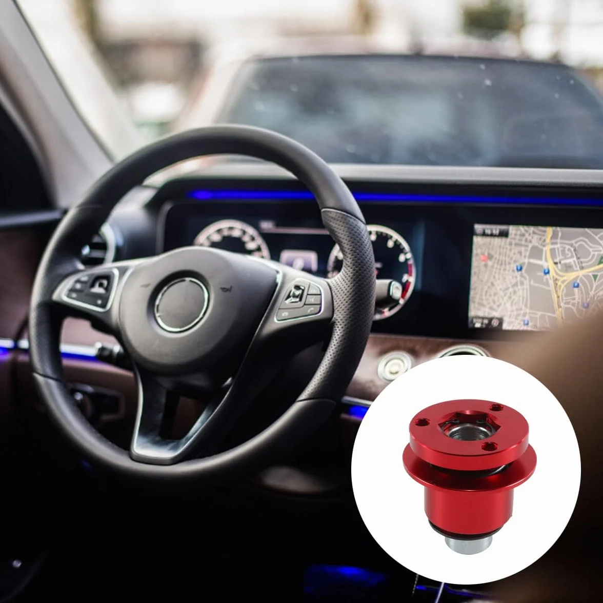 Alide Mozzo a sgancio rapido per volante, 3 fori, rimozione rapida, strumento universale a 360° rosso