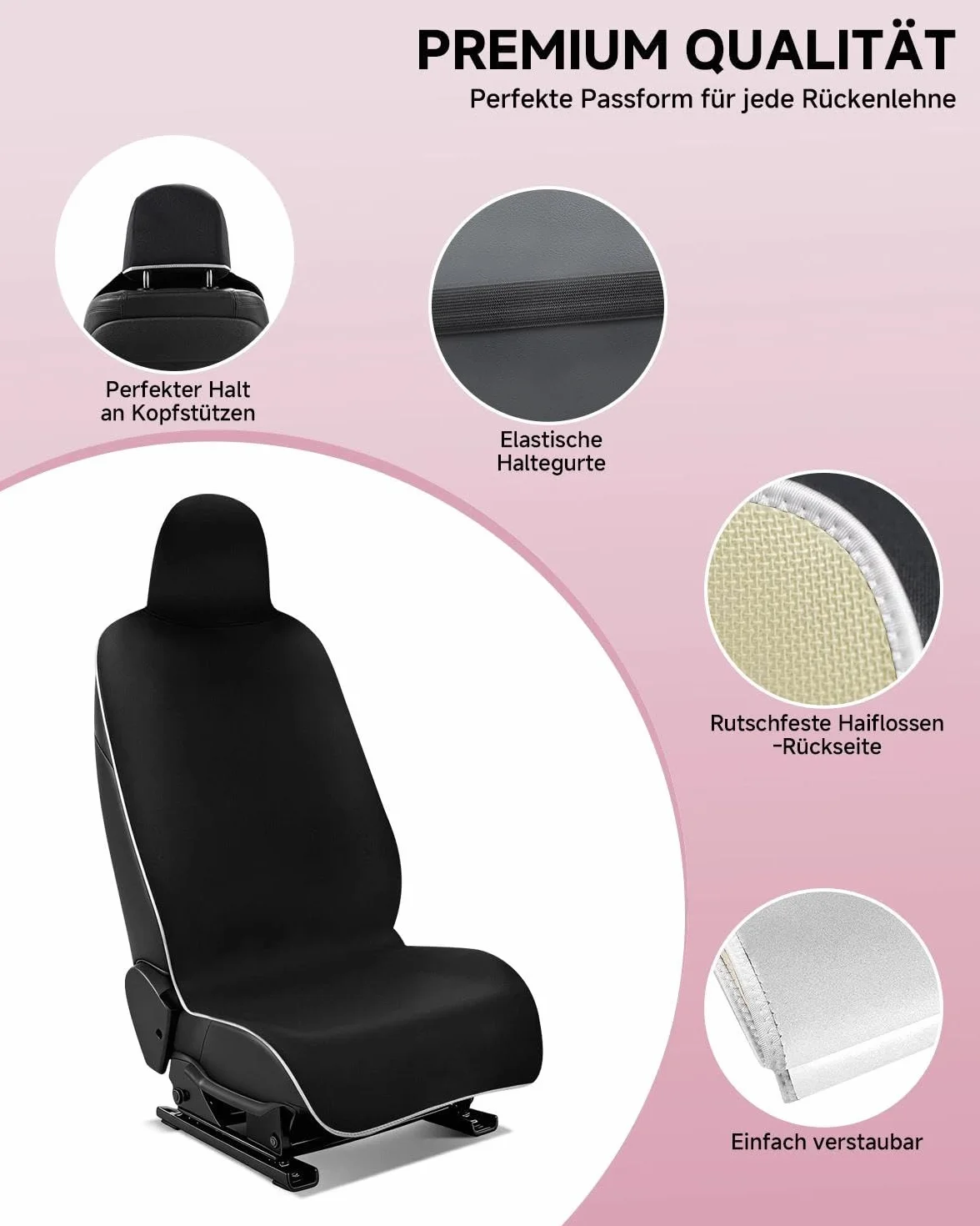 Coprisedile auto impermeabile neoprene Tesla Model Y/3 sedili anteriori antiscivolo nero