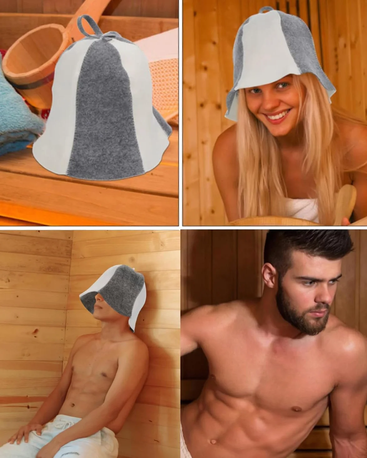 Cappello da Sauna Ucraina in Feltro di Lana per Vapore