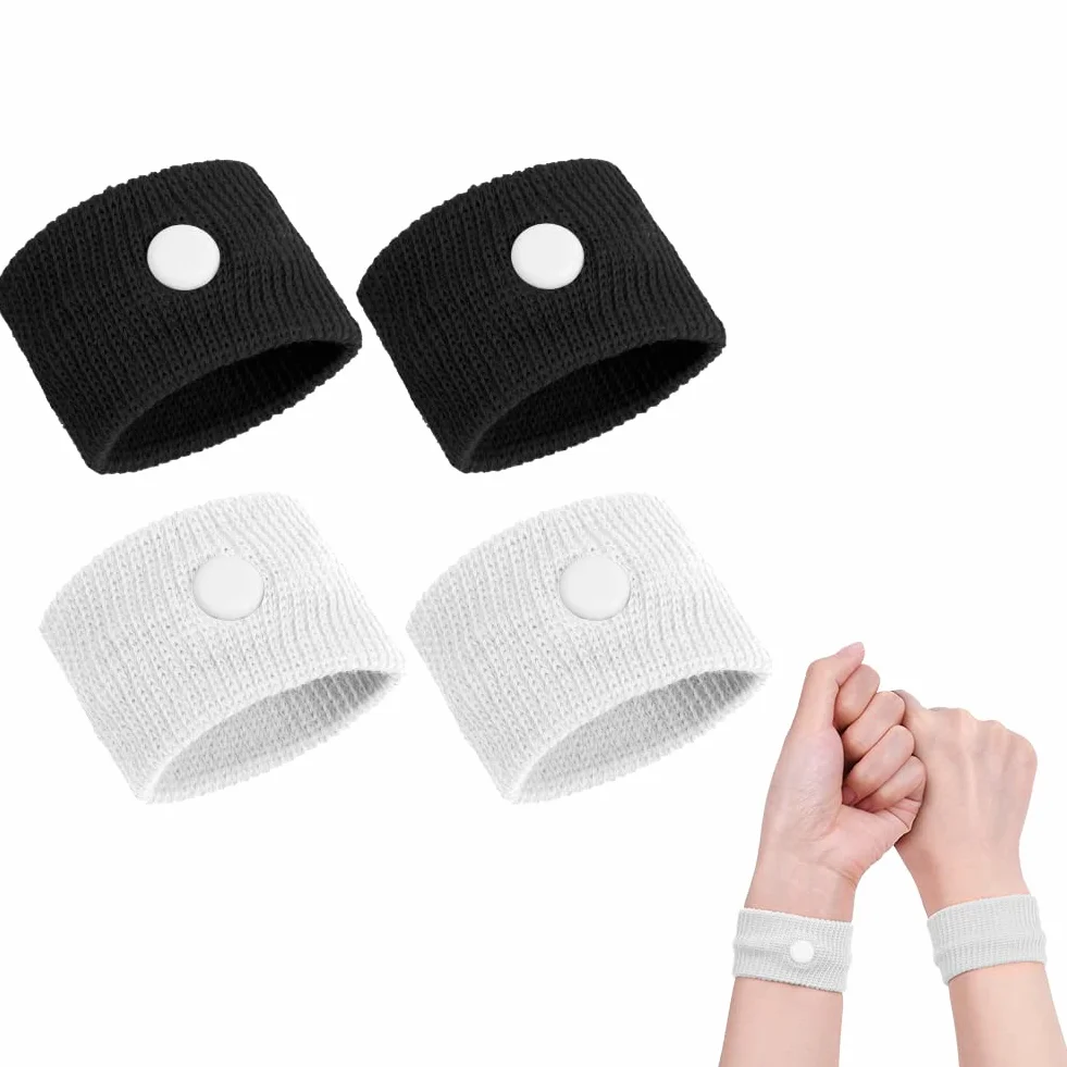 ACWOO Anti Nausea Digitopressione Bracciali, 2 Coppie Fascia da Polso per Cinetosi Nausea Sollievo