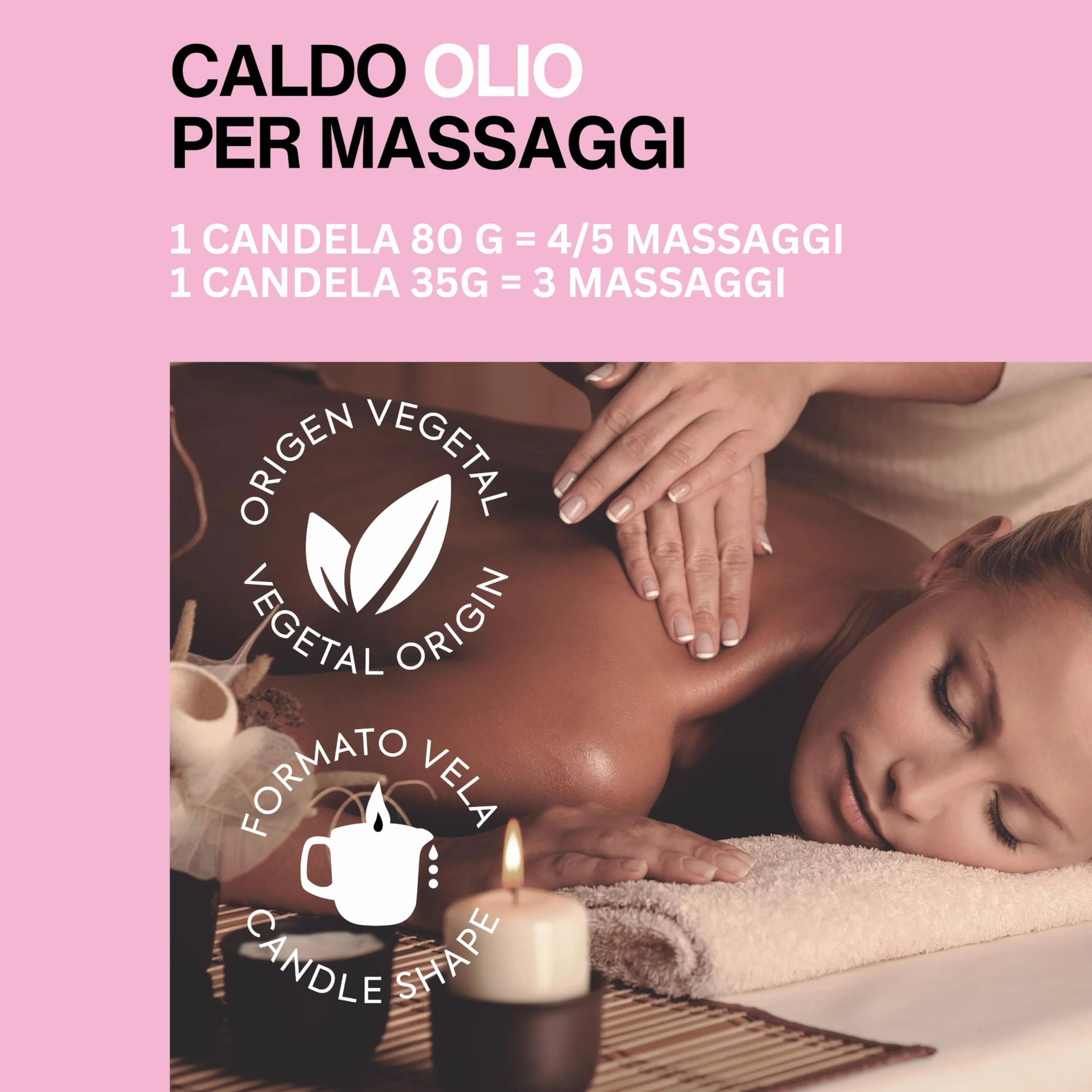 BEAUTY IMAGE Candela Massaggio Grande Frutto della Passione 80 g Olio Caldo Massaggi Professionali