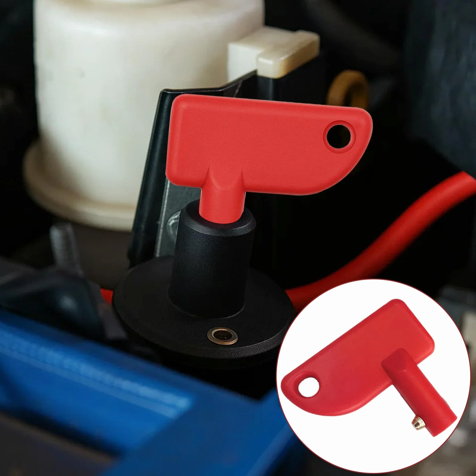 Set di 4 chiavi di ricambio per interruttore principale, interruttore universale per batteria, rosso, per auto, camper, camion e barche