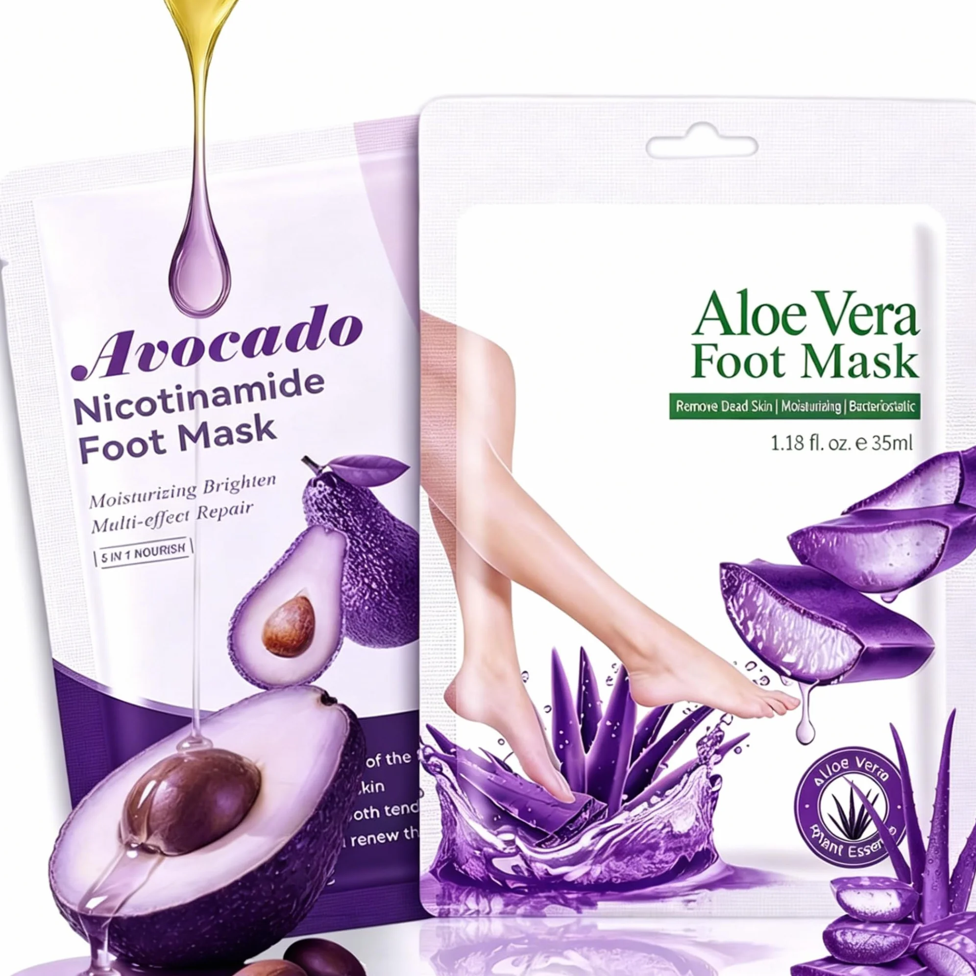 Maschera Piedi Idratante, Nutrizione Intensa, Effetto Lenitivo, Assorbimento Rapido