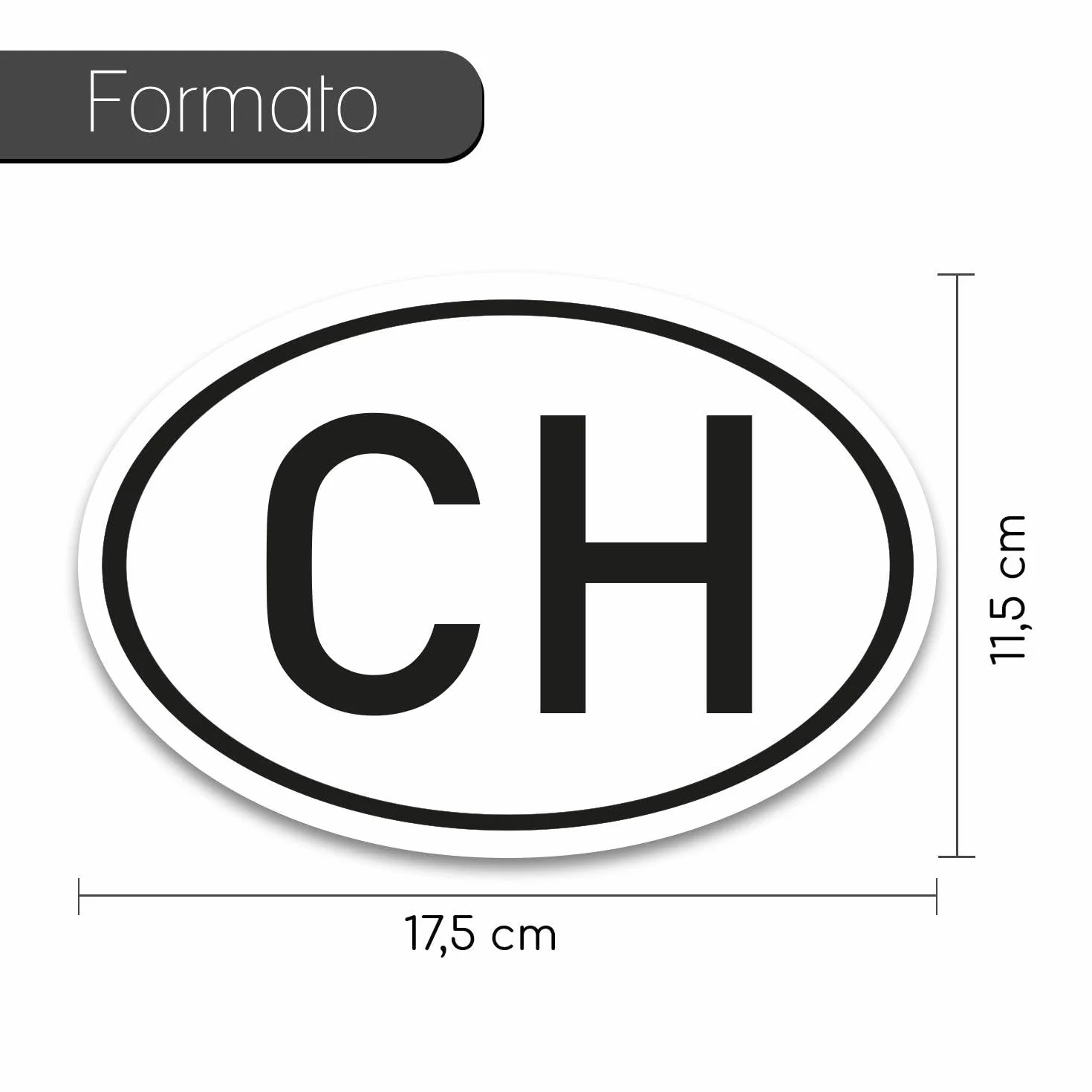 iSecur Targa magnetica Svizzera bianco-nero 17,5 x 11,5 cm DIN standardizzato auto camion camper