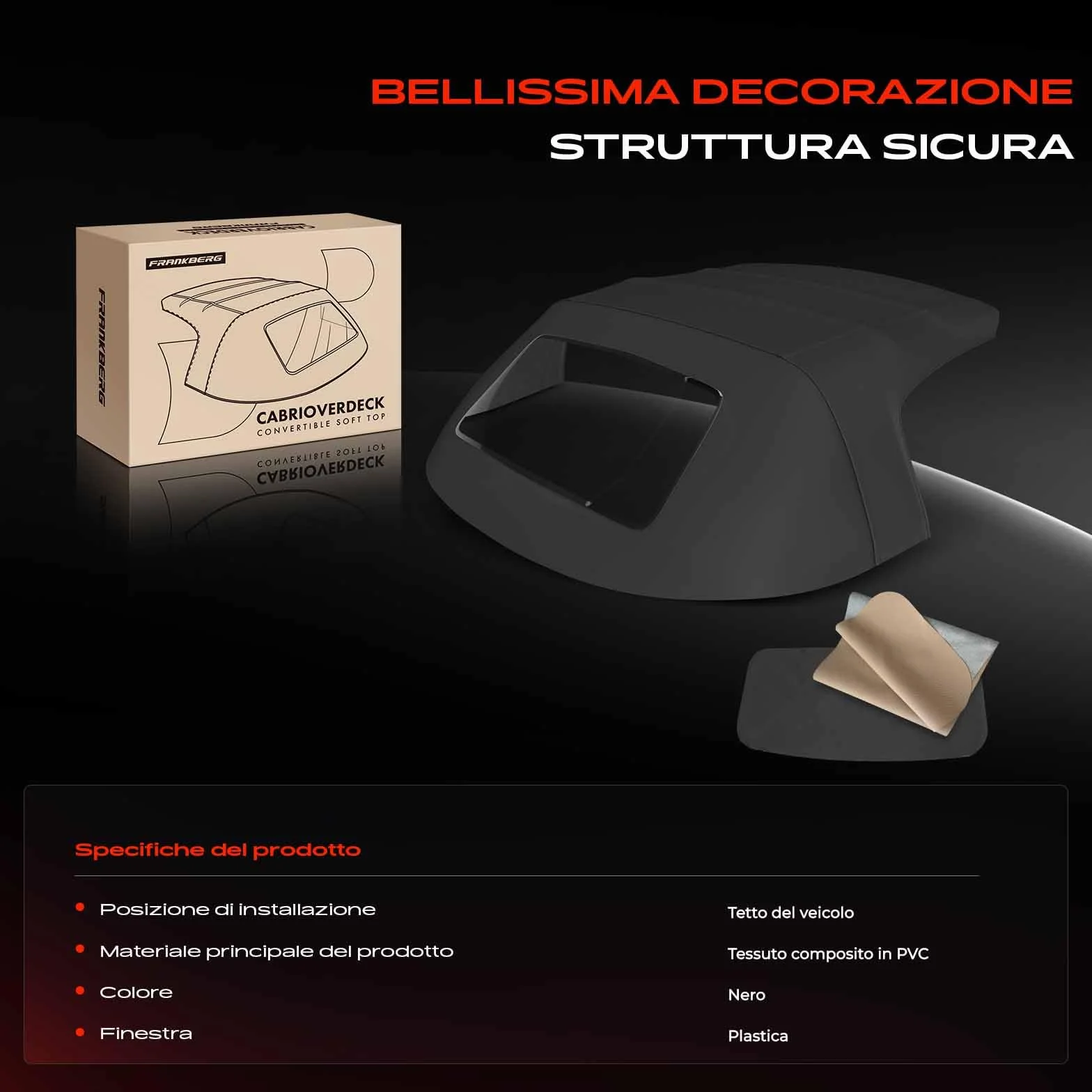 Frankberg Capote soft top Compatibile con MX-5 II NB MX-5 I NA Cabriolet