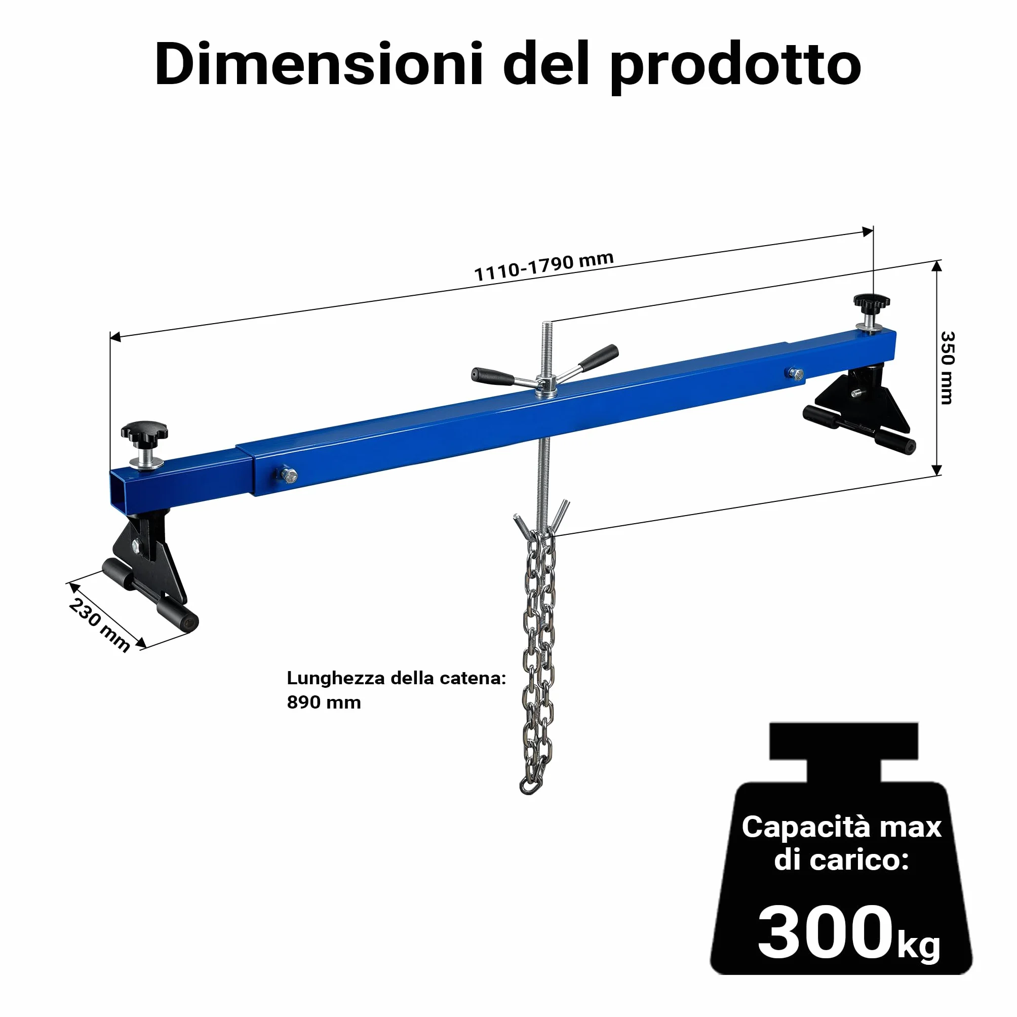 Ponte Motore 300 kg Traversa Sollevamento per Riparazioni Motori