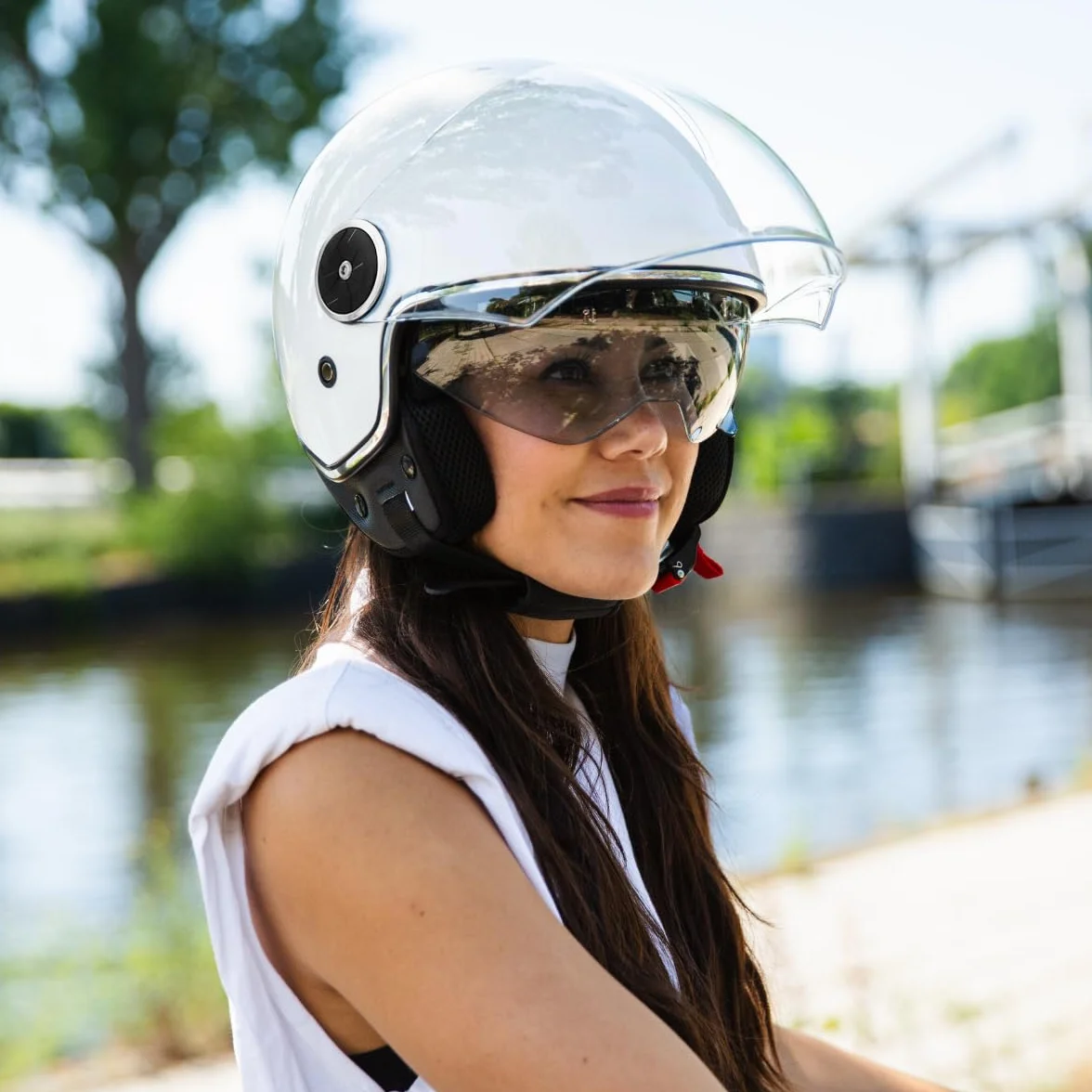 VINZ Tobia Casco Jet Doppia Visiera VIntage | Casco Scooter / Moto Donna E Uomo | Certificato ECE 22.06 | nelle taglie dalla XS-XXL