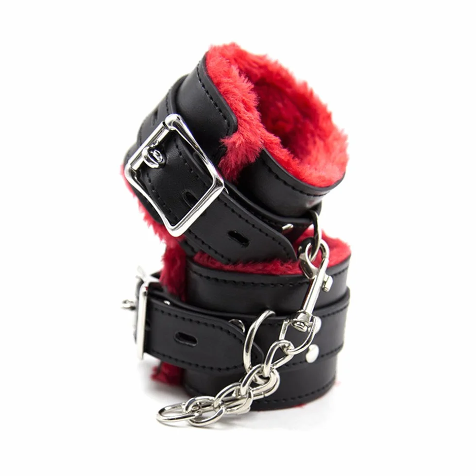 BONDAGERIE® Kit Accessori Completo da 10 pezzi, Manette Cavigliere Corda Collare guinzaglio Frustino