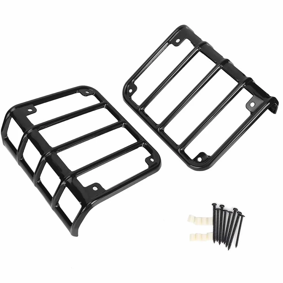 Qiilu Fanali Posteriori Copertura Protezione Adatto per Wrangler JK 2007-2017 Nero