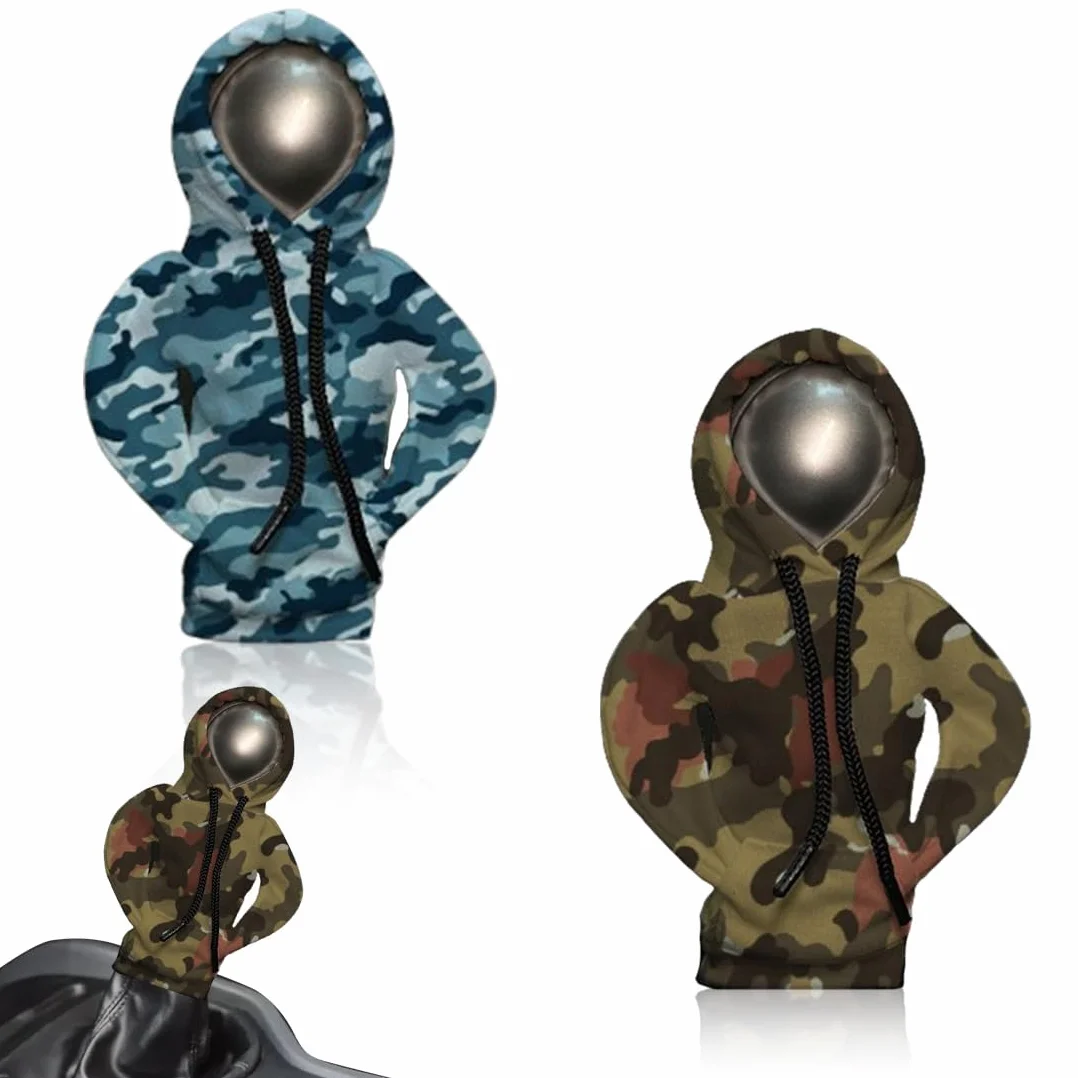 Felpa per Cambio Auto Universale Con Cappuccio, 2 Pezzi Pomello Copri Cambio Macchina - Divertente Decorazione