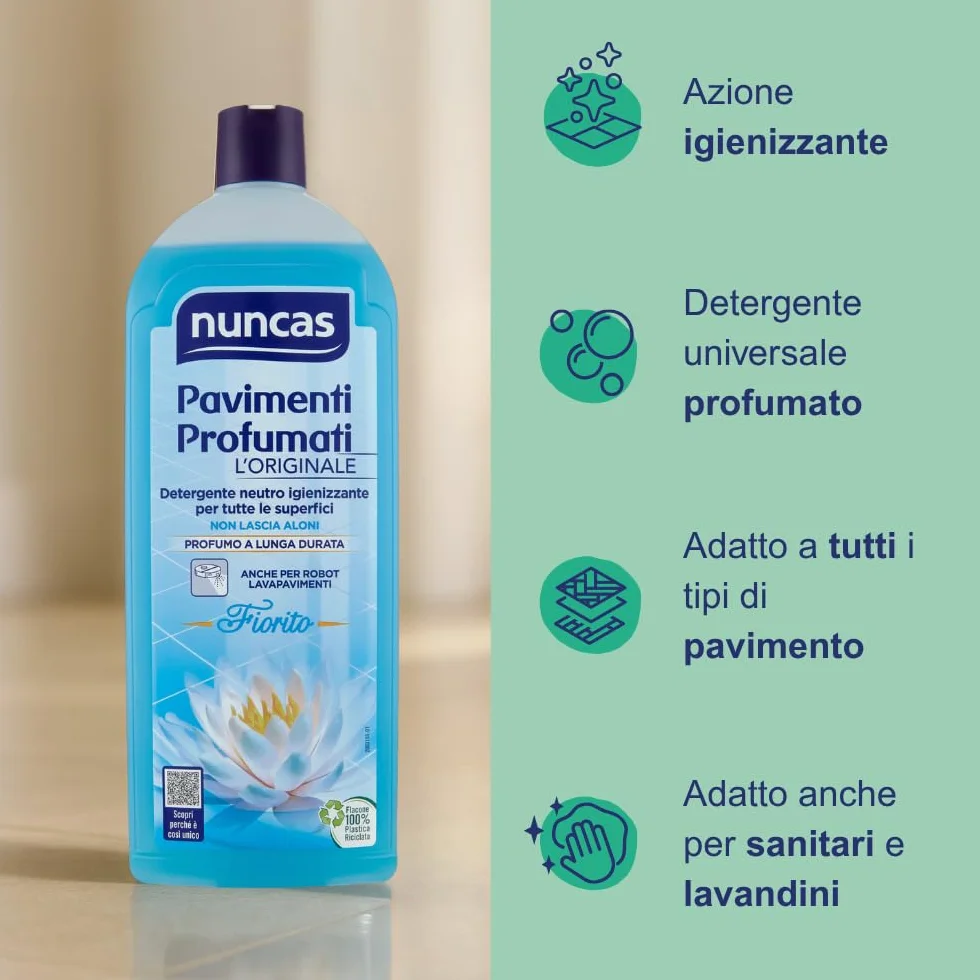 Nuncas Pavimenti Profumati Detergente Fiorito Multipack 3 x 1 litri