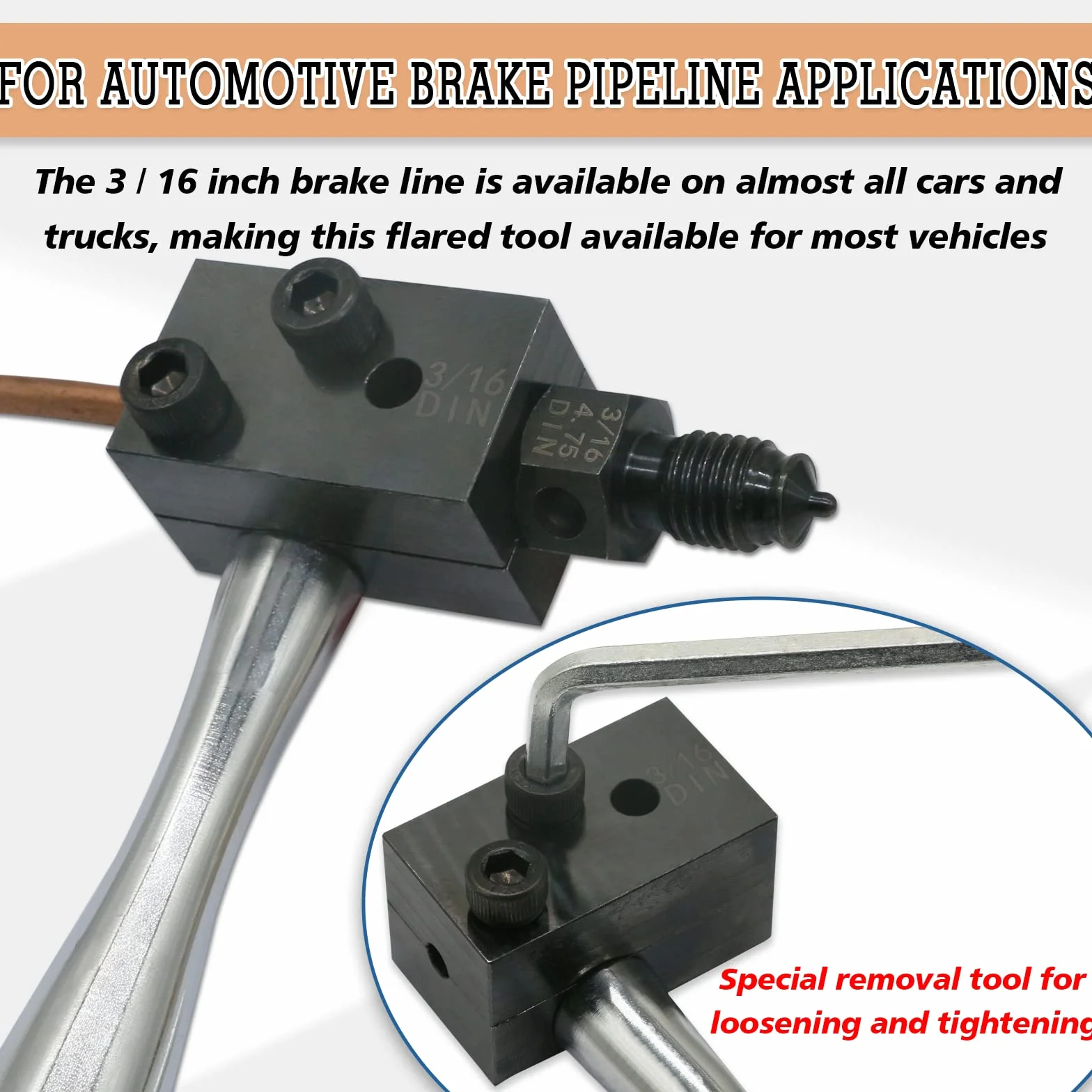 Strumento svasatura per tubi freno 3/16" (4,75 mm) DIN