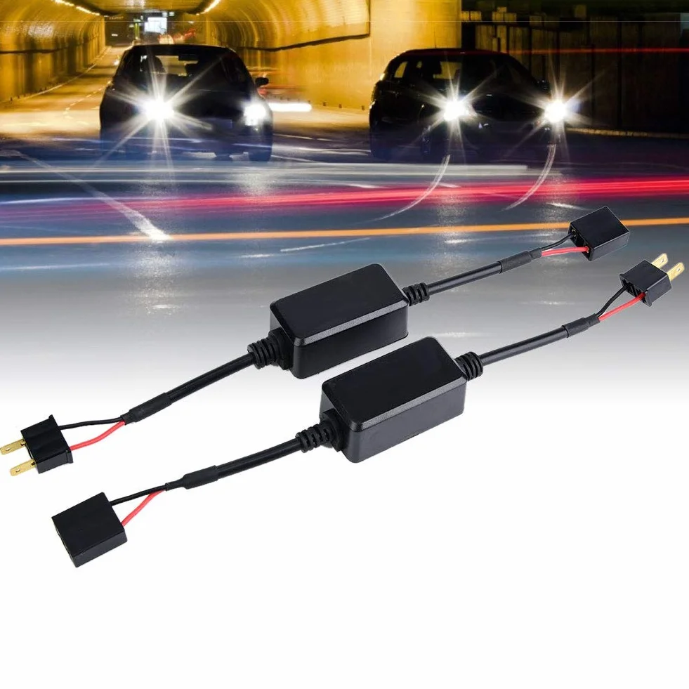 Resistenze Per H7 Canbus Moto Error 2Pcs Car LED Headlight Decoder Radio Replacement Anti-Interference Fault Canceler Filter Automotive