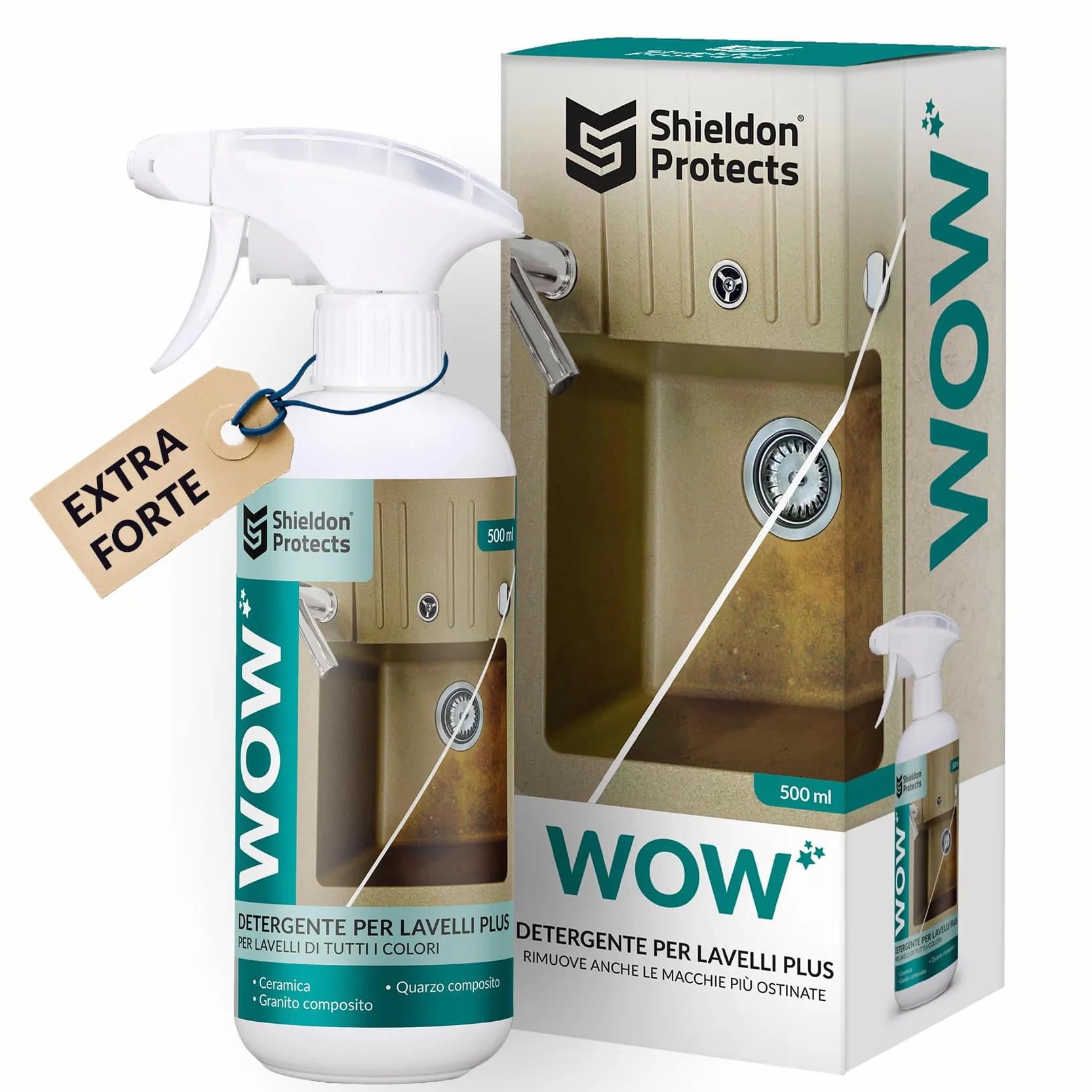 Shieldon Smacchiatore Spray per Lavelli Granito e Composito WOW 500 ml