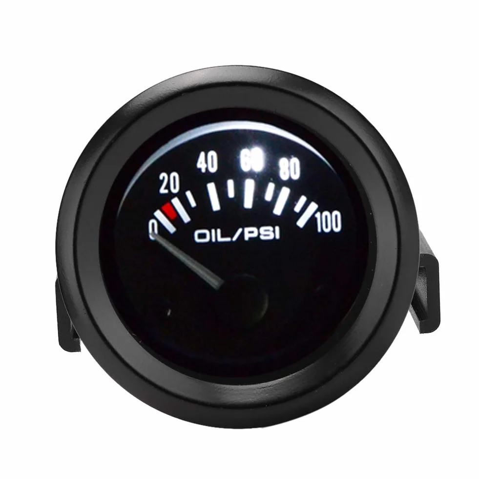 VOBOR Manometro della Pressione dell'olio, Misuratore della pressione dell'olio, 52mm/2in 12v Indicatore Manometro Olio Elettromagnetico Universale Strumento di Modifica Automatica