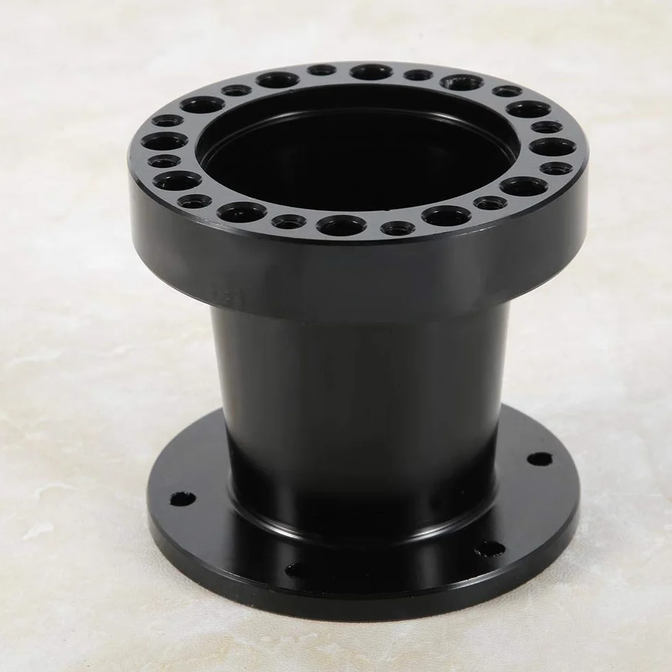 Nikou Mozzo kit adattatore mozzo volante in alluminio distanziale universale 3 pollici auto nero