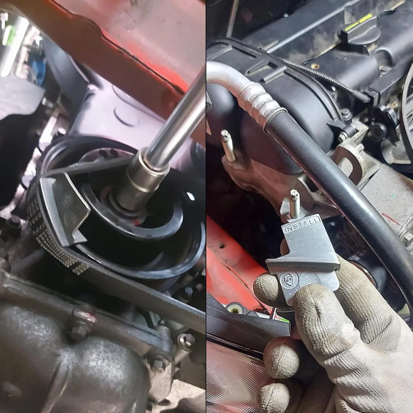 Strumento per la Rimozione della Cinghia,Installazione Della Cintura Elastica in Metallo,Strumento di Montaggio Cinghie Elastiche per Auto,Strumento Per lo Smontaggio Delle Cinghie