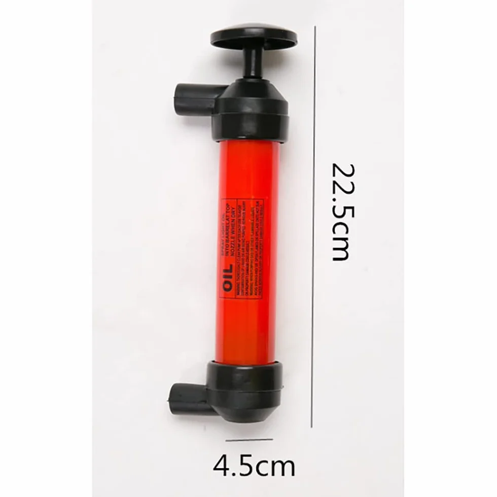 Pompa Olio Manuale, Pompa a Sifone, Aspirazione Olio con 2 Tubi - Rosso
