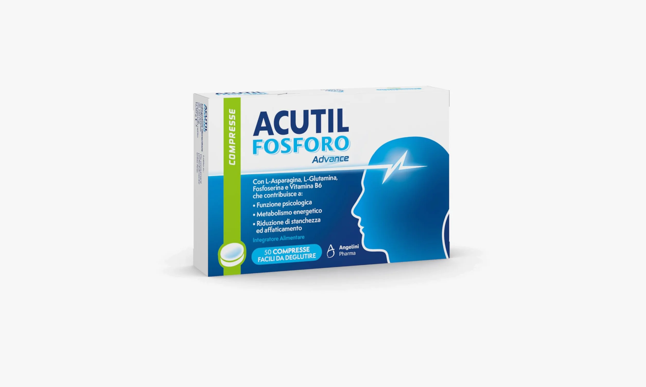 Acutil Fosforo Advance Integratore Alimentare con Vitamina B6, L-Asparagina, Fosfoserina e L-Glutammina, 50 Compresse