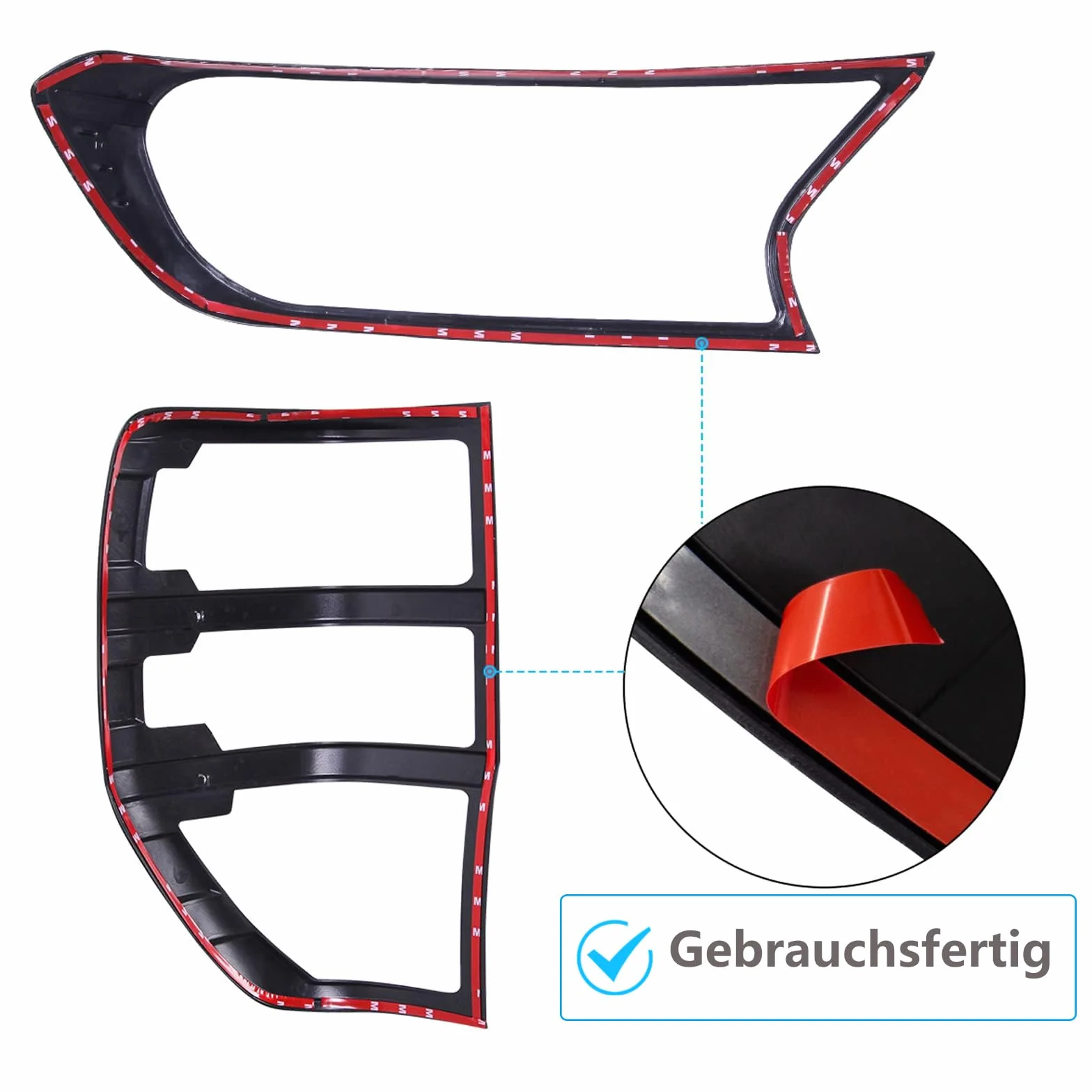 Copertura del faro Copertura della protezione del fanale posteriore per Ford Ranger Wildtrak 2015-2022,T7 T8 XL XLT Tremor Limited Wildtrak Platinum Raptor MK2 MK3