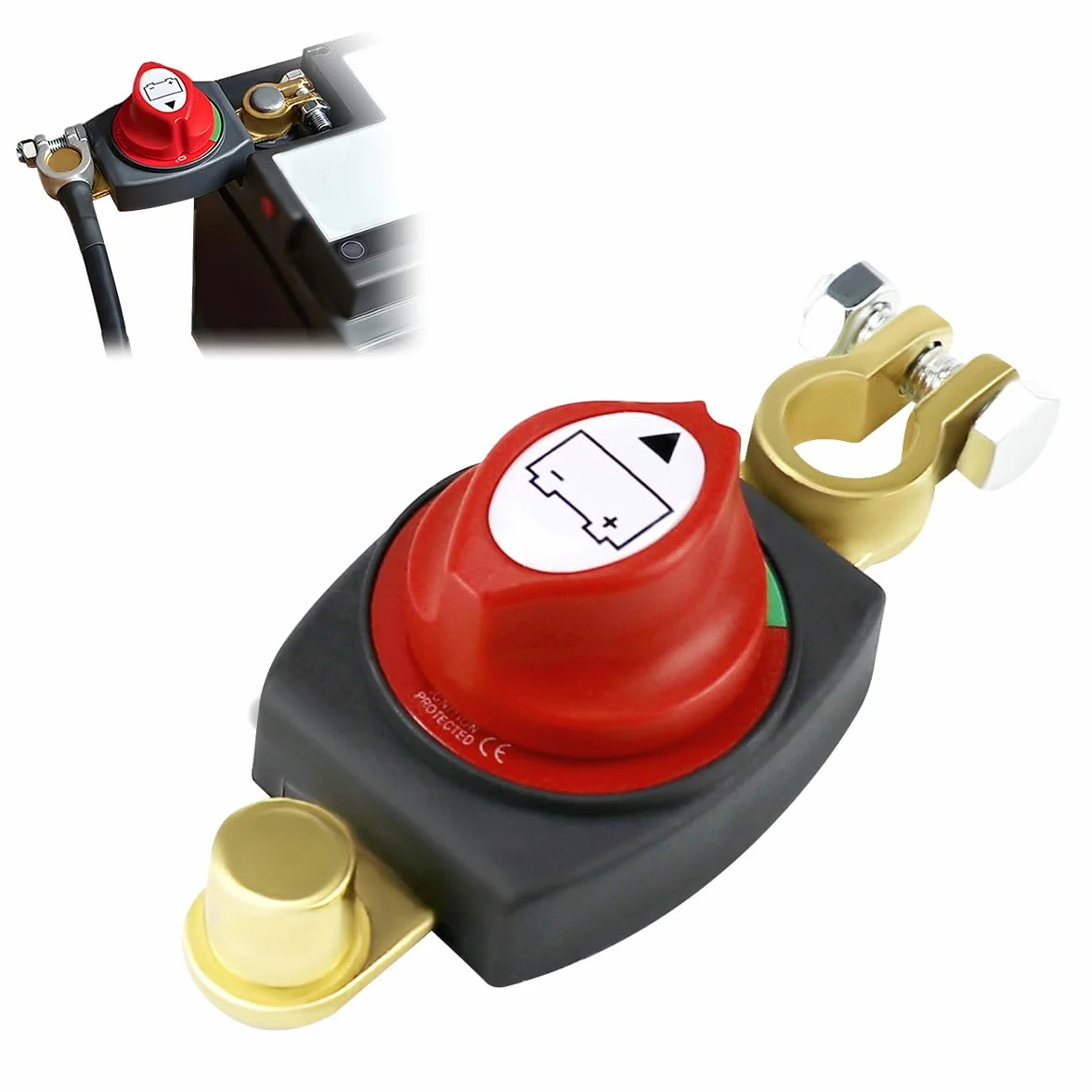 Stacca Batteria 12V/24V, Interruttore di Separazione Della Batteria, Stacca Batteria per Auto, Staccabatteria, per Auto, Veicoli, Camion, Barca, Moto