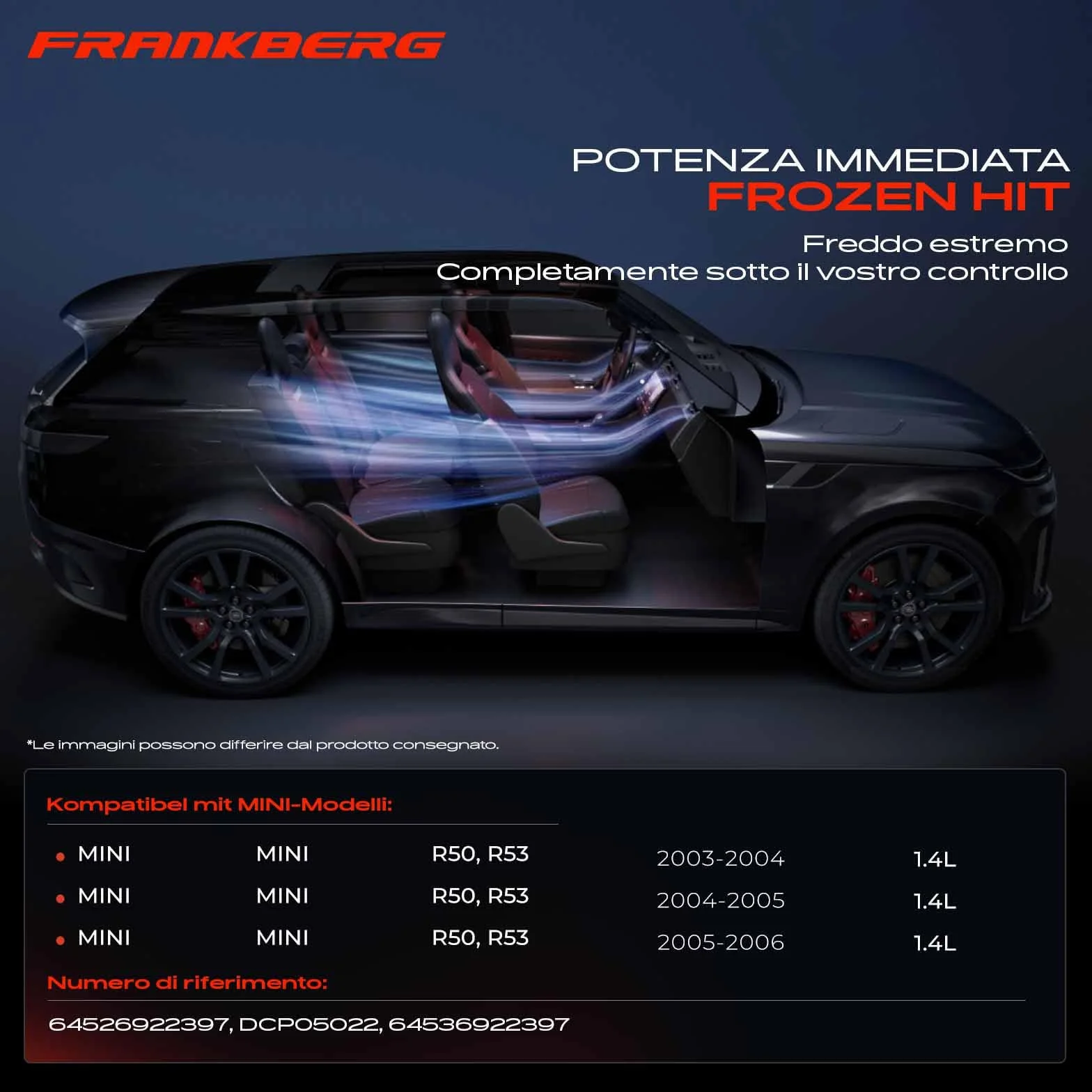 Frankberg Compressore Aria Condizionata Compatibile con Mini R50 R53 One D 1.4L 2003-2006