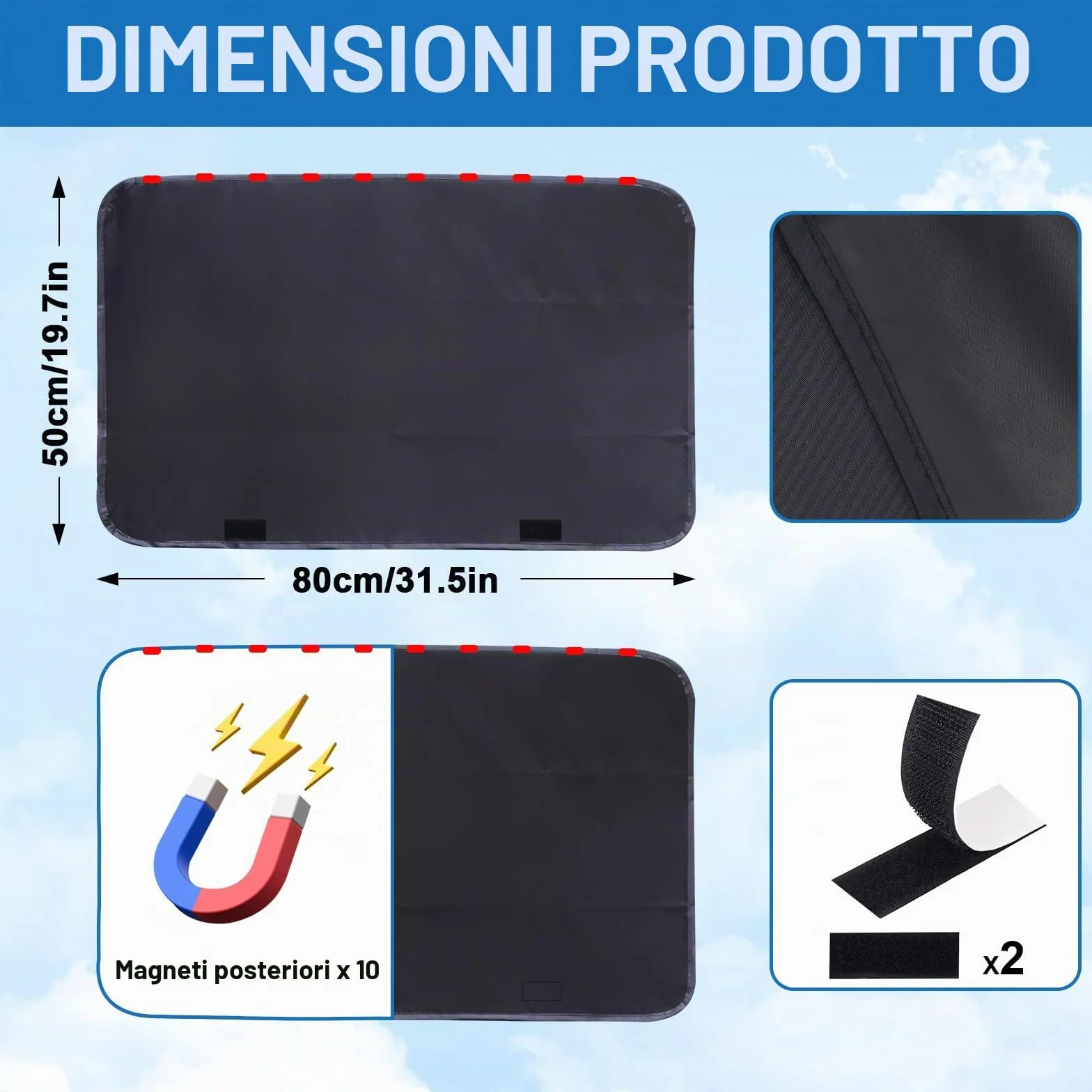 Tevlaphee Parasole Auto Magnetico per Bambini, Protezione UV, Tendina Termoriflettente e Oscurante per Finestrini Auto – Ideale per Adulti e Animali Domestici