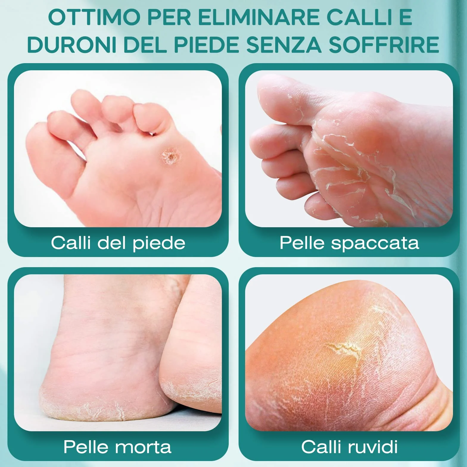 Eletorot Raspa Elettrica Ricaricabile 2 Velocità per Calli e Pelle Morta
