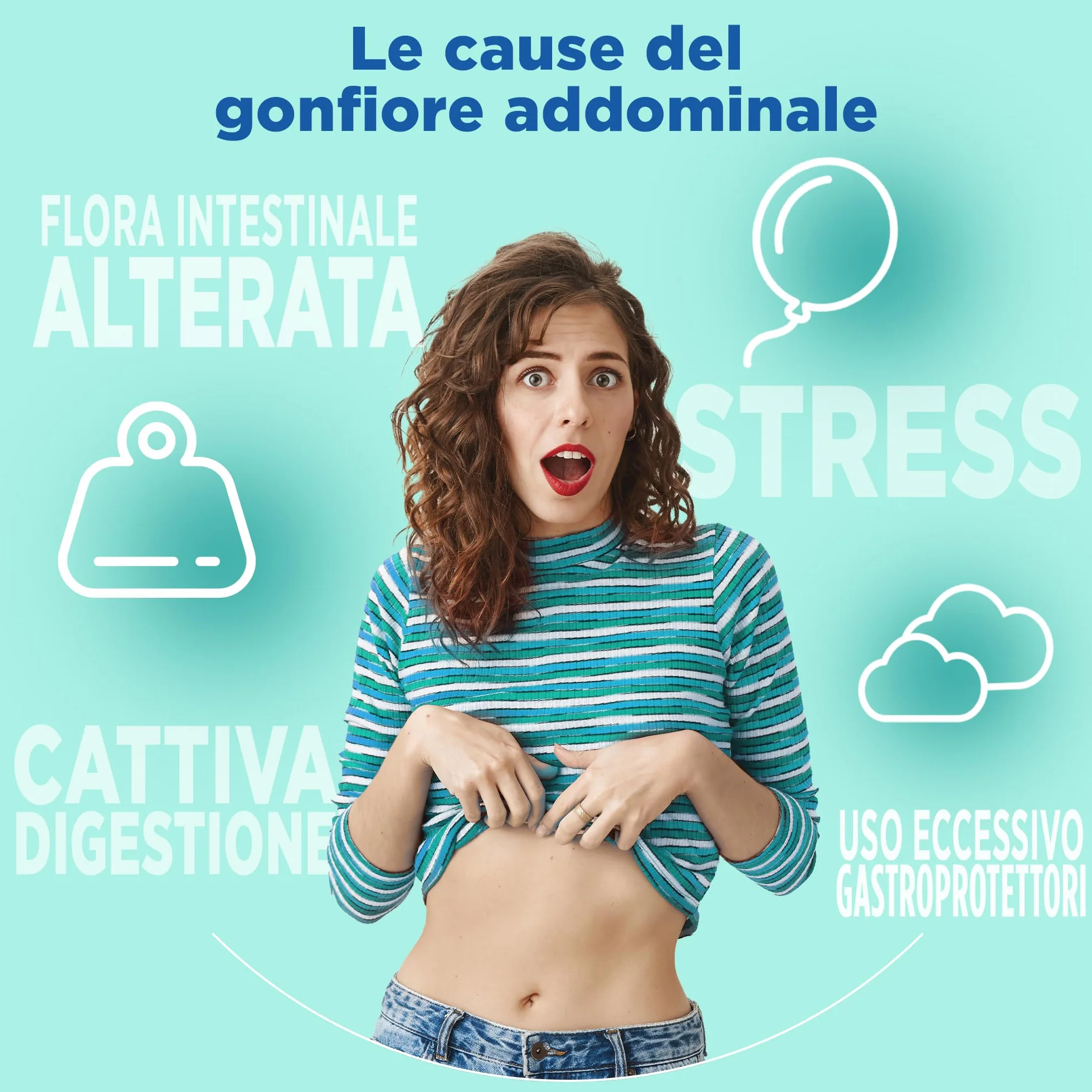 Lactoflorene Pancia Piatta Fermenti Lattici Probiotici Senza Glutine Senza Lattosio Integratore 20 Bustine