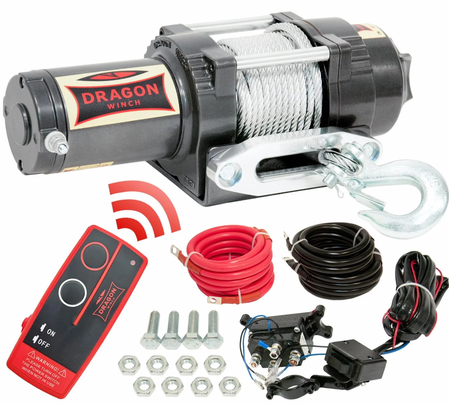 Verricello Elettrico Highlander 12V 4500 lbs Cavo Acciaio 15m Impermeabile Telecomando Senza Fili