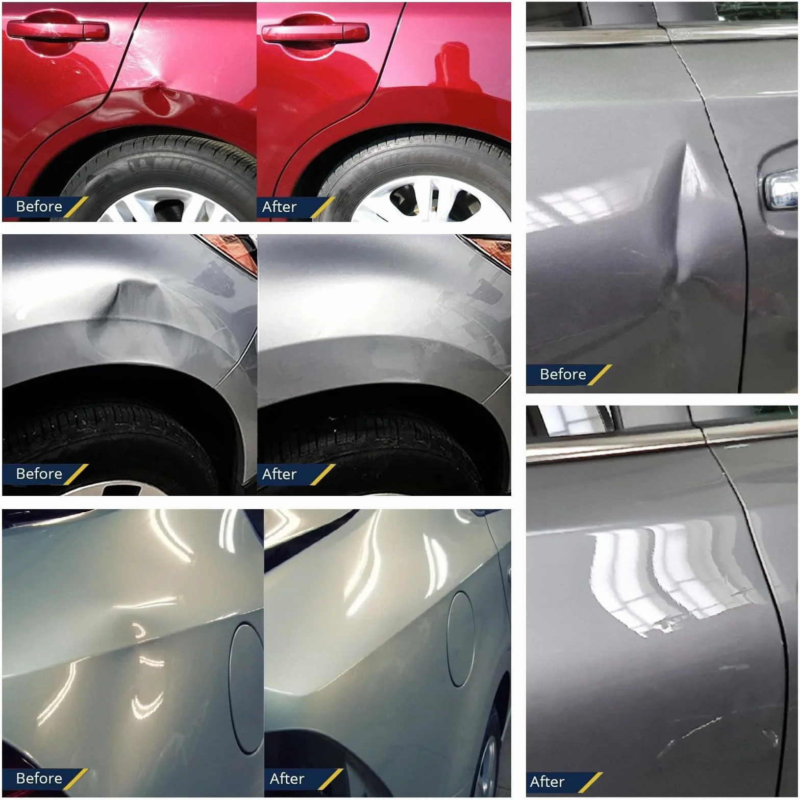 JAOGAUS Tirabolli per Carrozzeria, Levabolli Carrozzeria con Pistola per Colla, Kit Levabolli Auto Professionali con T-Ventose per Carrozzeria Auto, Ripara Ammaccature Auto per Auto/Moto