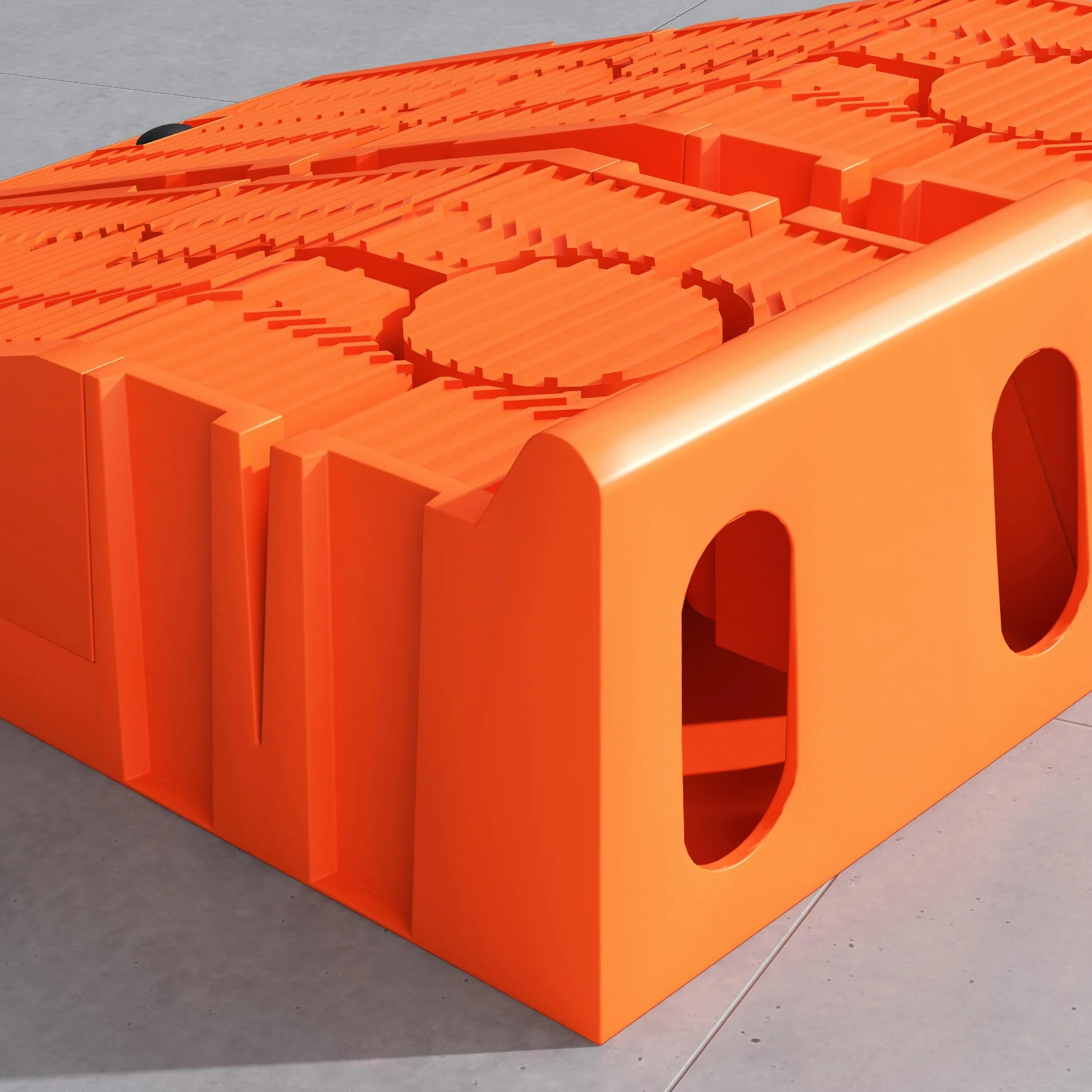 DURHAND Set 2 Rampe di Carico per Auto in Plastica con Carico Massimo 5 Tonnellate, Pedane per Auto Salvaspazio per Manutenzione, 91x30x21 cm, Arancione