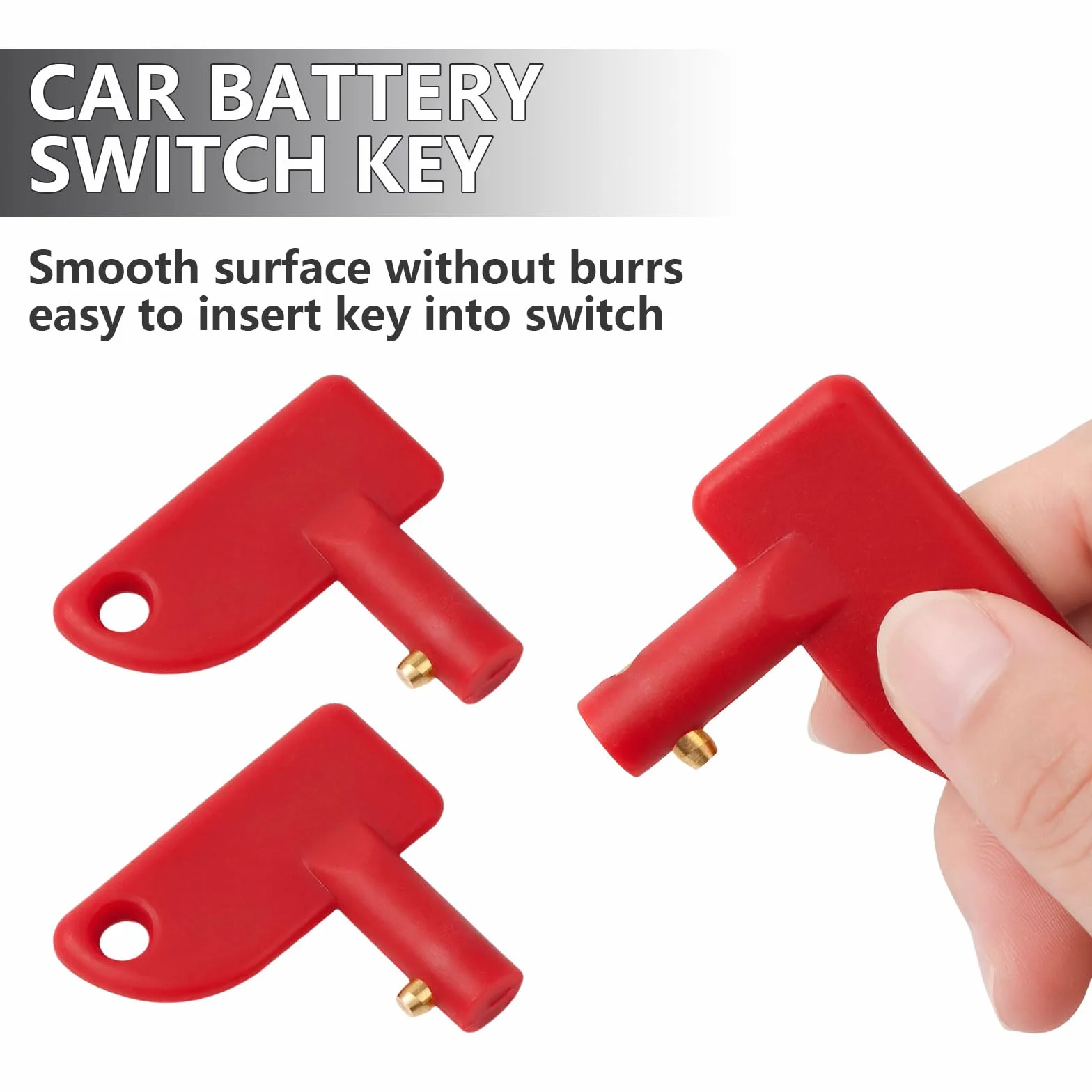 4 Pezzi Chiave Interruttore Batteria Auto, Rosso Chiavi Ricambio per Isolatore, Chiave Stacca Batteria, Chiavi di Isolamento Della Batteria per Auto Barca Camion Modificato Yacht