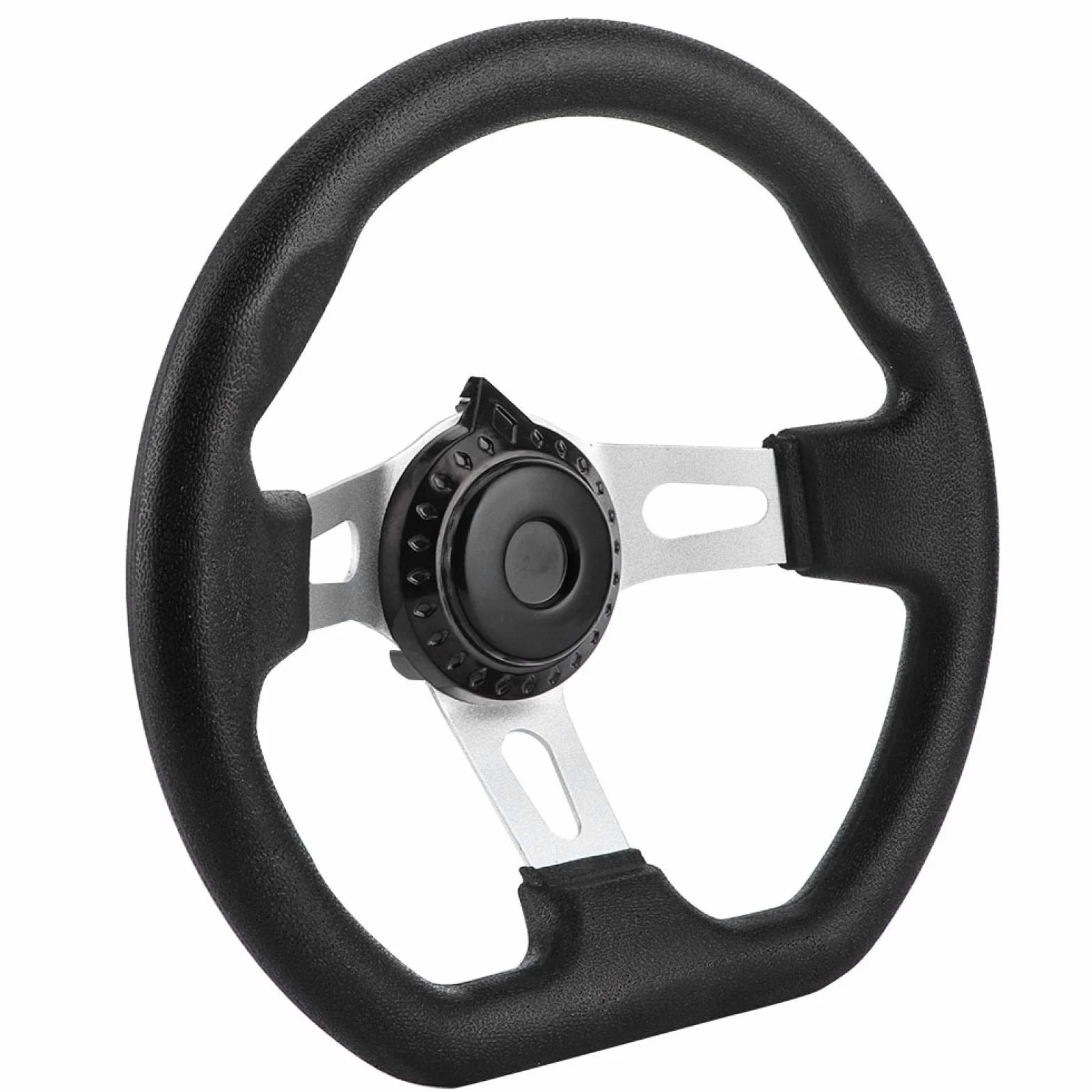 Volante Sportivo per Smart + di Akozon, Volante con Cappuccio, Volante 10,6" per Go-Kart, Accessorio per Carrello con Cappuccio, Nero, ABS, Universale per Go-Kart