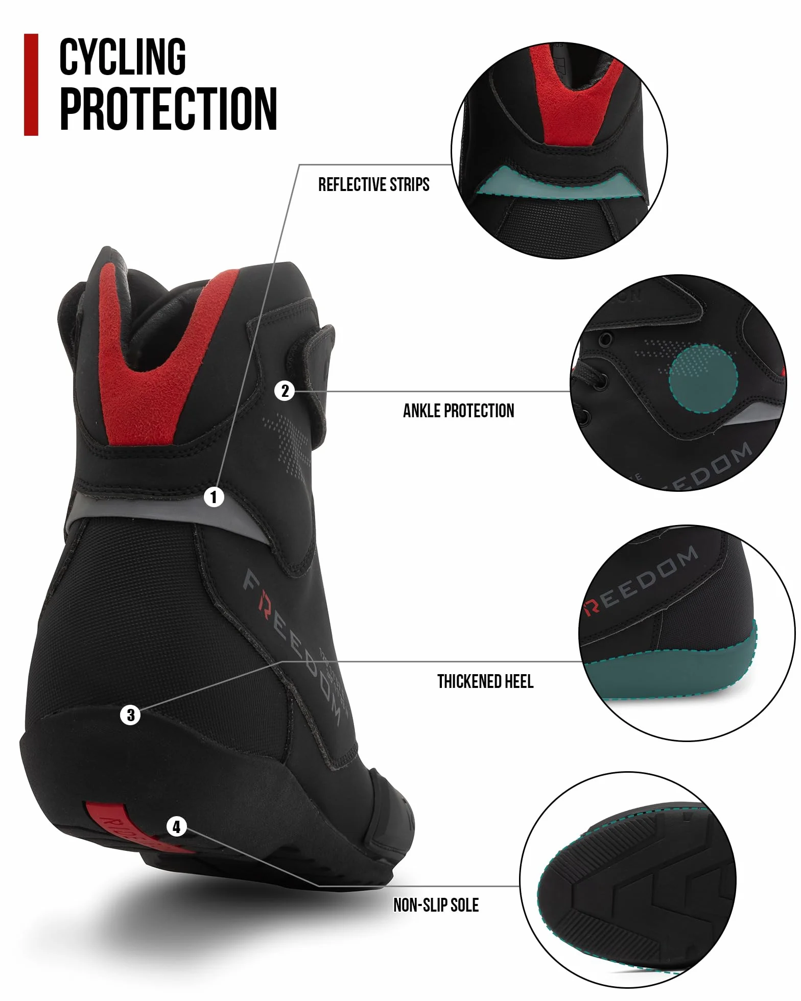 RIDEIRON Scarpe da Moto Uomo Normativa CE, Stivali Motocross, Protezione Caviglia, Scarpe da Equitazione Stradale Rinforzate