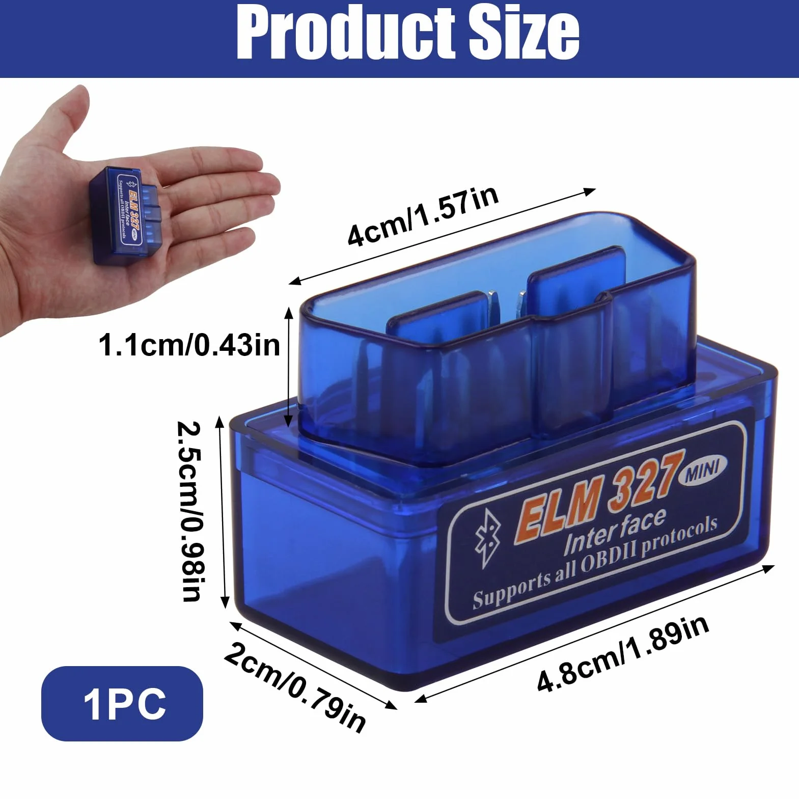 Scanner Diagnostico Auto ELM327 Bluetooth V2.1 OBD2 Multimarca Lettore per iOS Android