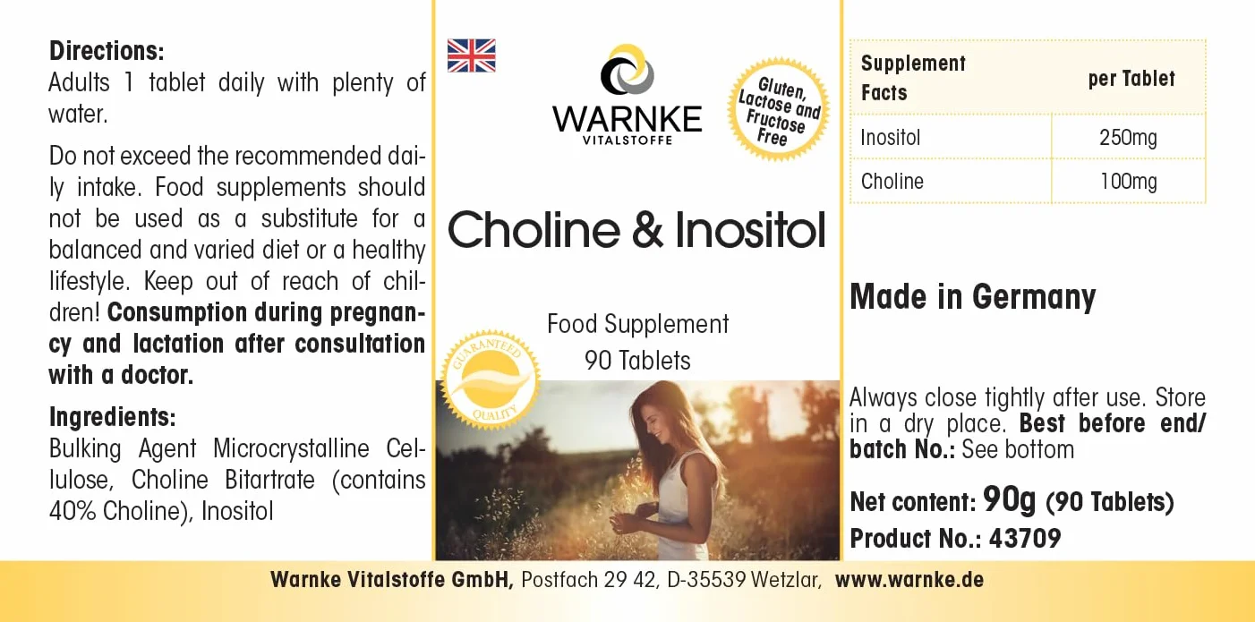 Warnke Vitalstoffe Compresse di colina con inositolo 90 Compresse
