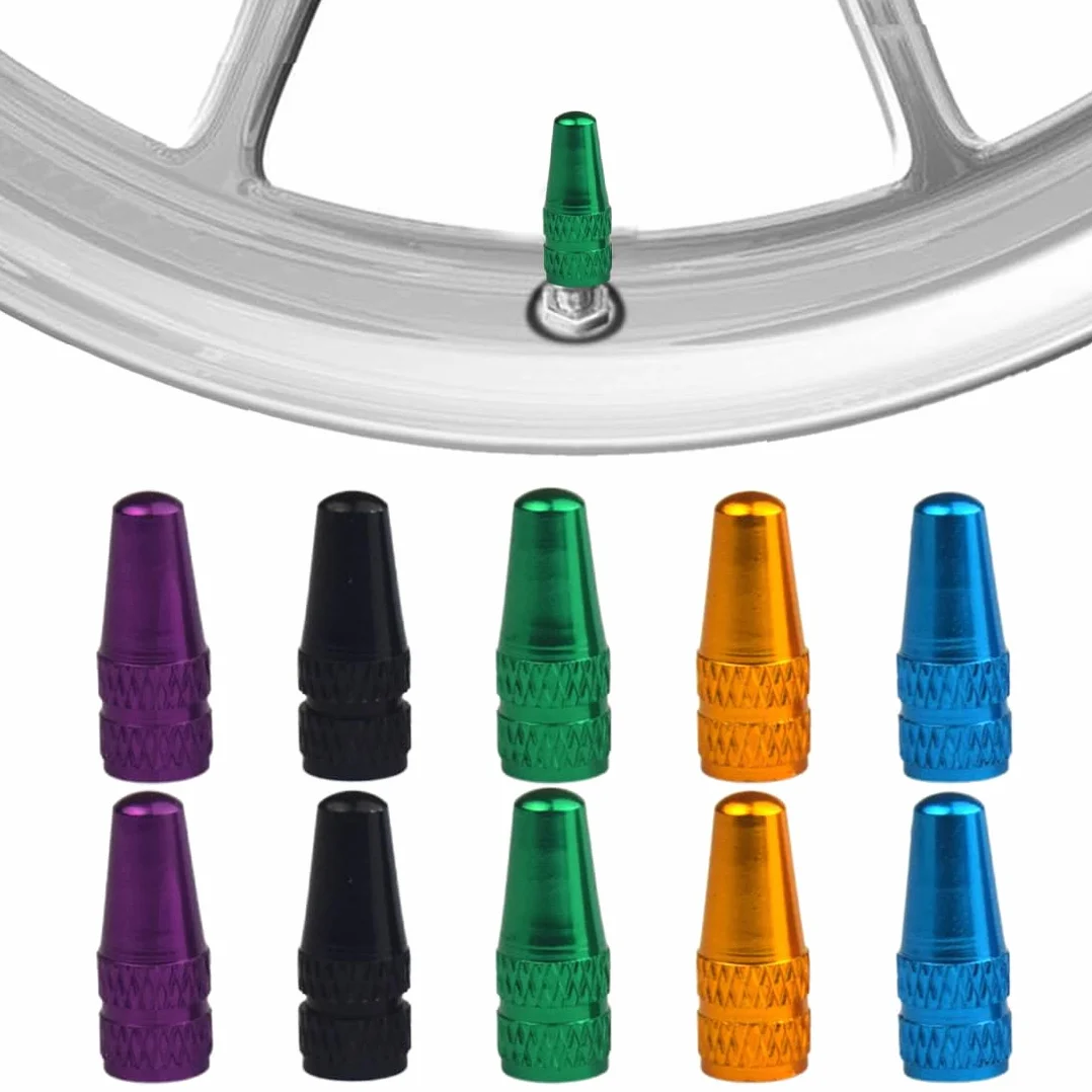 Tappi per valvole per bicicletta, copri pneumatico francese, 10 pezzi, 5 colori