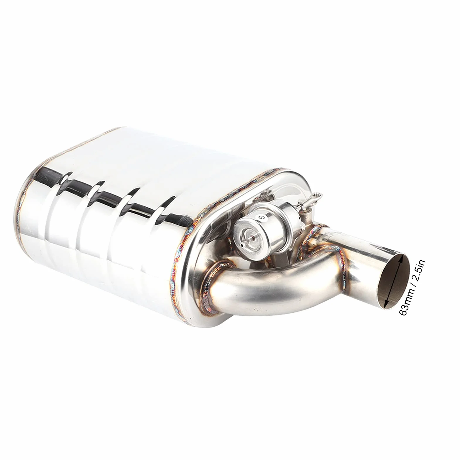 AMONIDA Valvola di Scarico Elettrica per Auto, Valvola di Scarico Elettrica per Auto Universale da 63 Mm Silenziatore Variabile per Tubo della Pompa del Vuoto del Dispositivo con Porta