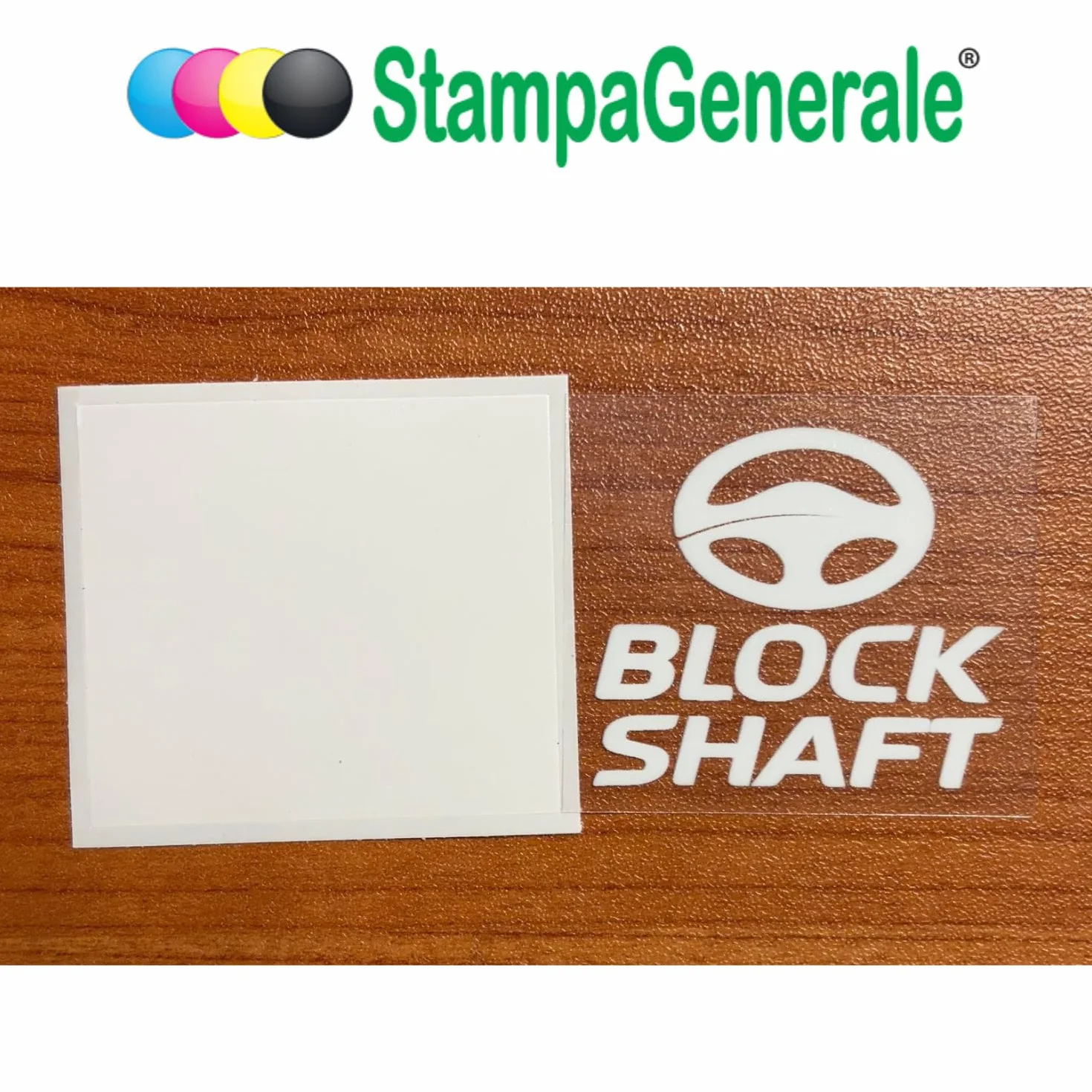 StampaGenerale 4 Adesivi Antifurto Auto Block Shaft PVC 5,5x4,5 cm Sticker Deterrente Visivo