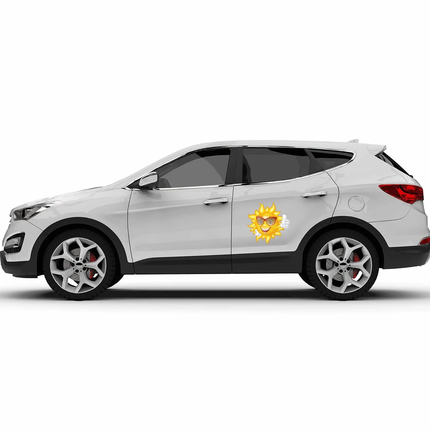 Auto733 Adesivo Smile Sole con Occhiali da Sole 31 cm I Adesivo Protezione UV Resistente alle intemperie I Valigia roulotte camper divertente estate I Kfz733