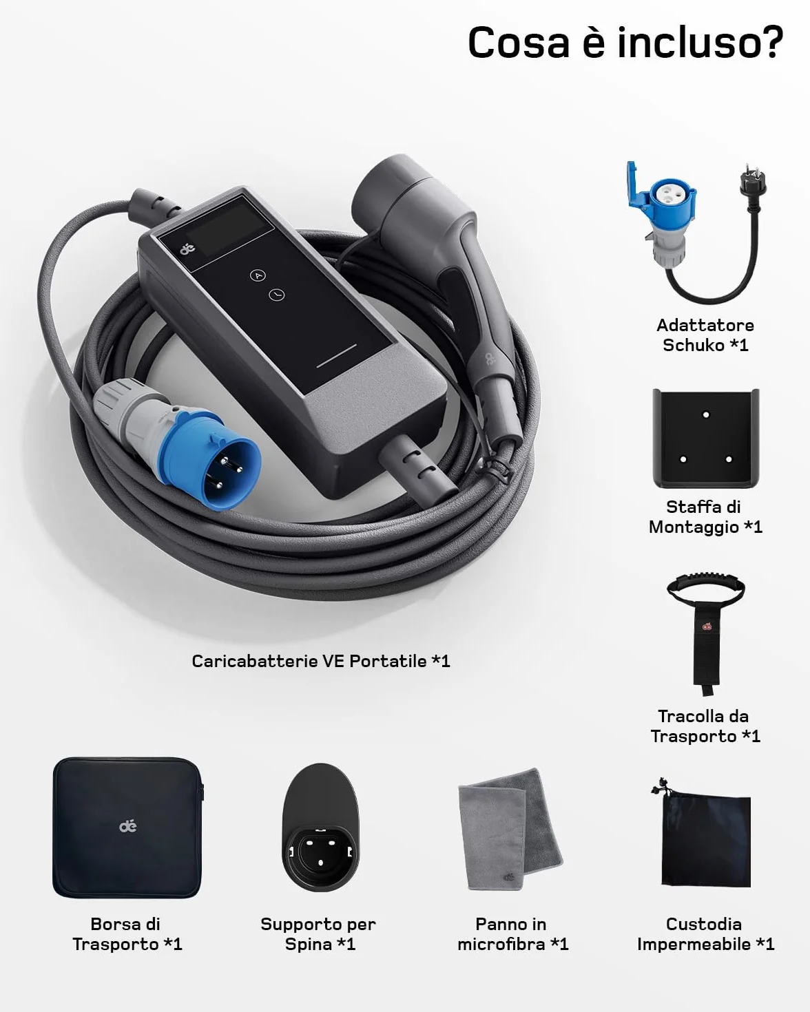 Carichino Auto Elettrica 7 kW App Monofase 6-32A Caricatore Regolabile a Distanza Compatibile T03 Model Y/3 Dolphin Surf EV PHEV