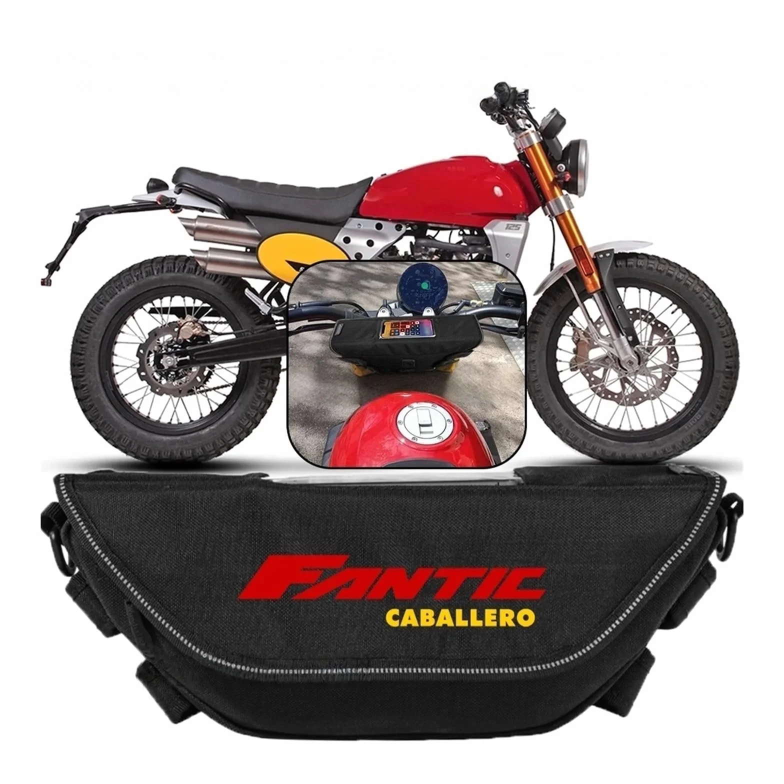 moto manubrio di navigazione borsa da viaggio Per Fantic Caballero 500 700 Accessori Per Moto Borsa Porta Attrezzi Impermeabile E Resistente Alla Polvere Comoda Da Manubrio Viaggio(Aa-12)