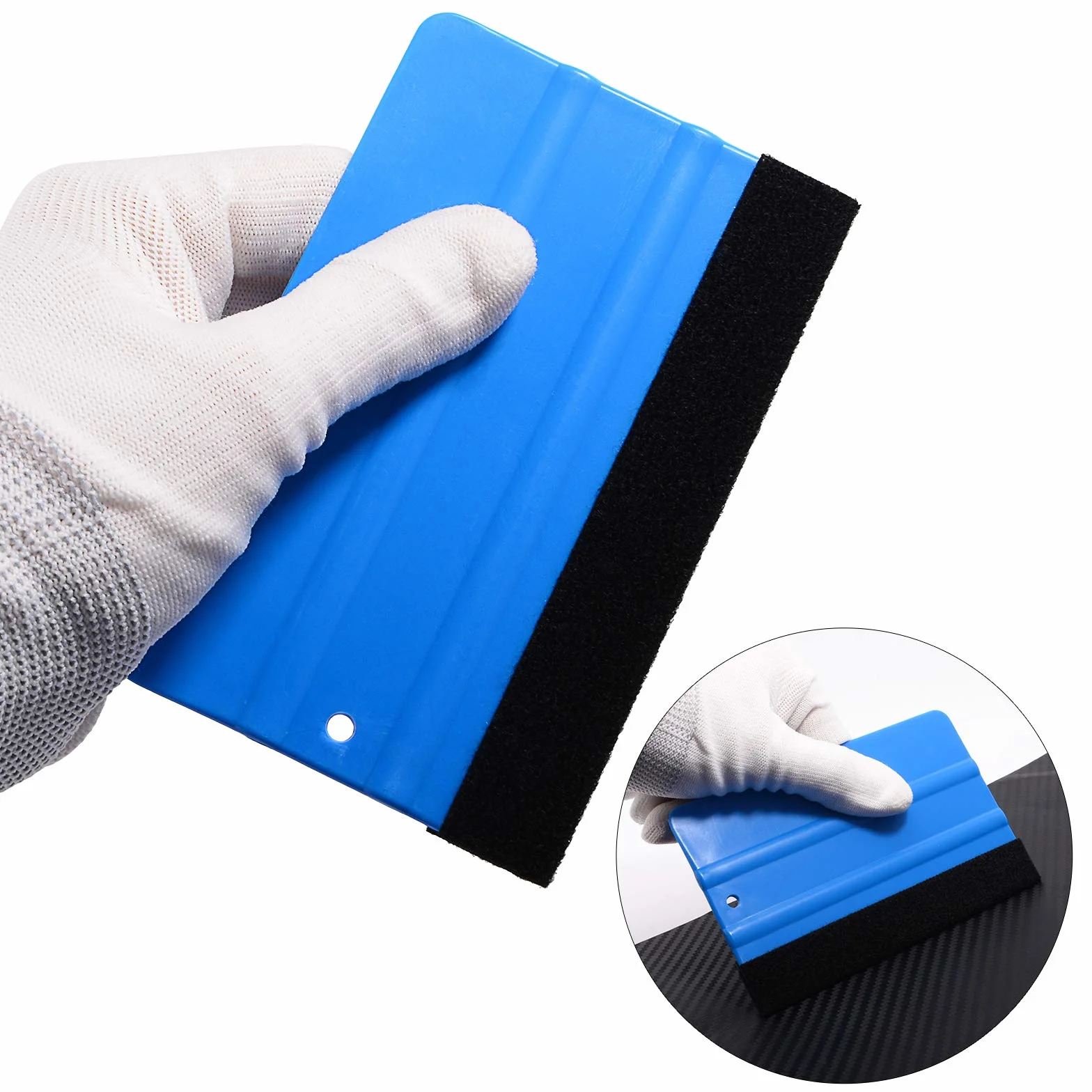 Ehdis 10 Pezzi Spatola Professionale con Feltro AntiGraffio Installazione Tool per Wrapping pellicola, pellicola per vetri, Pellicole protettive, pellicola vetri auto, Car wrapping (10 PCS, Blu-)