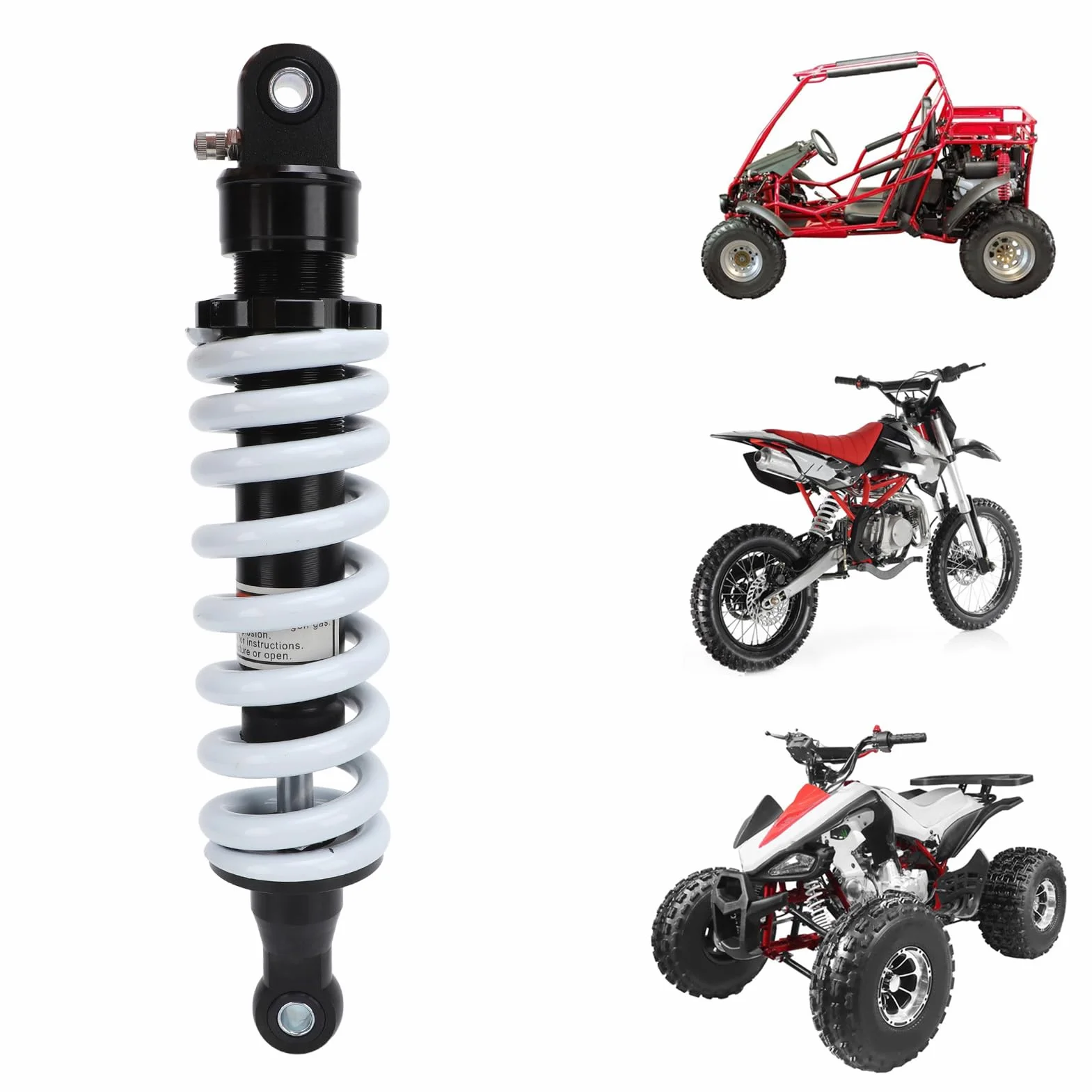 Assorbitore Posteriore 310 Mm, Lega di Alluminio CNC con Molla Ad Alte Prestazioni, più, Smorzamento Migliorato, Adattamento Universale per Motociclette, Kart GO, ATV,