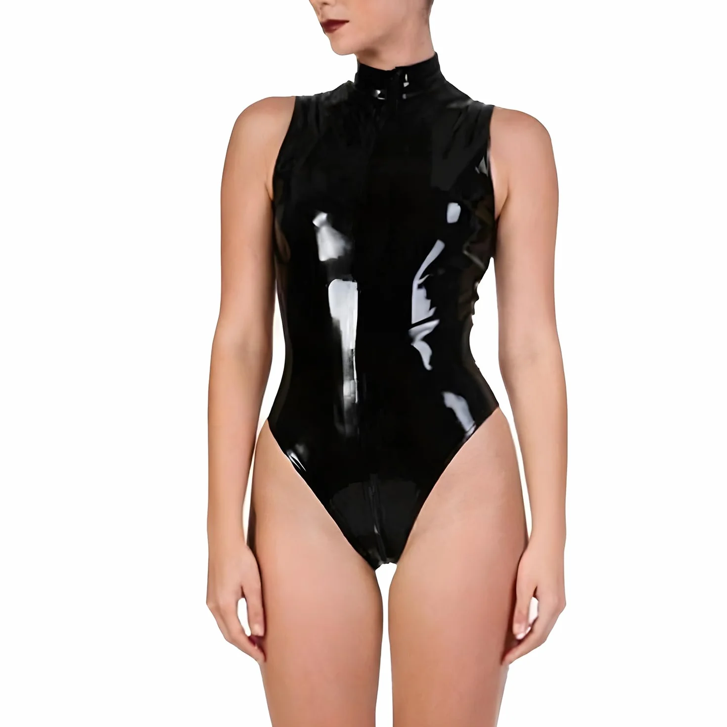 IOKUKI Body in lattice fatto a mano, Catsuit con cerniera su cavallo e schiena