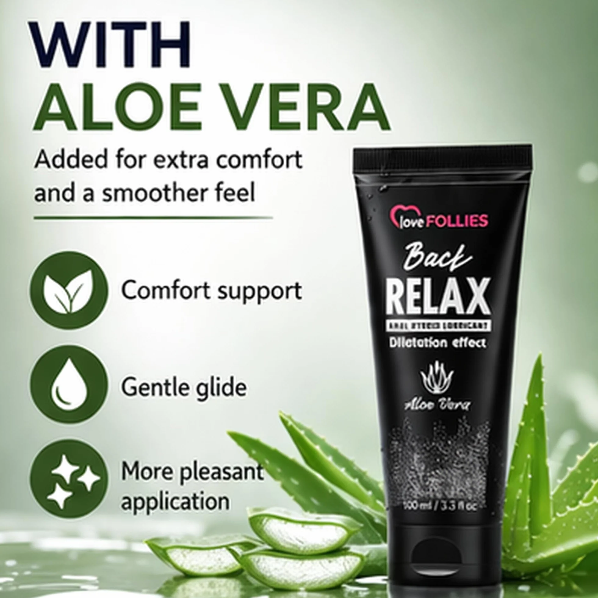 Lovefollies Back Relax lubrificante anale dilatatore con anestetico ibrido aloe vera 100 ml