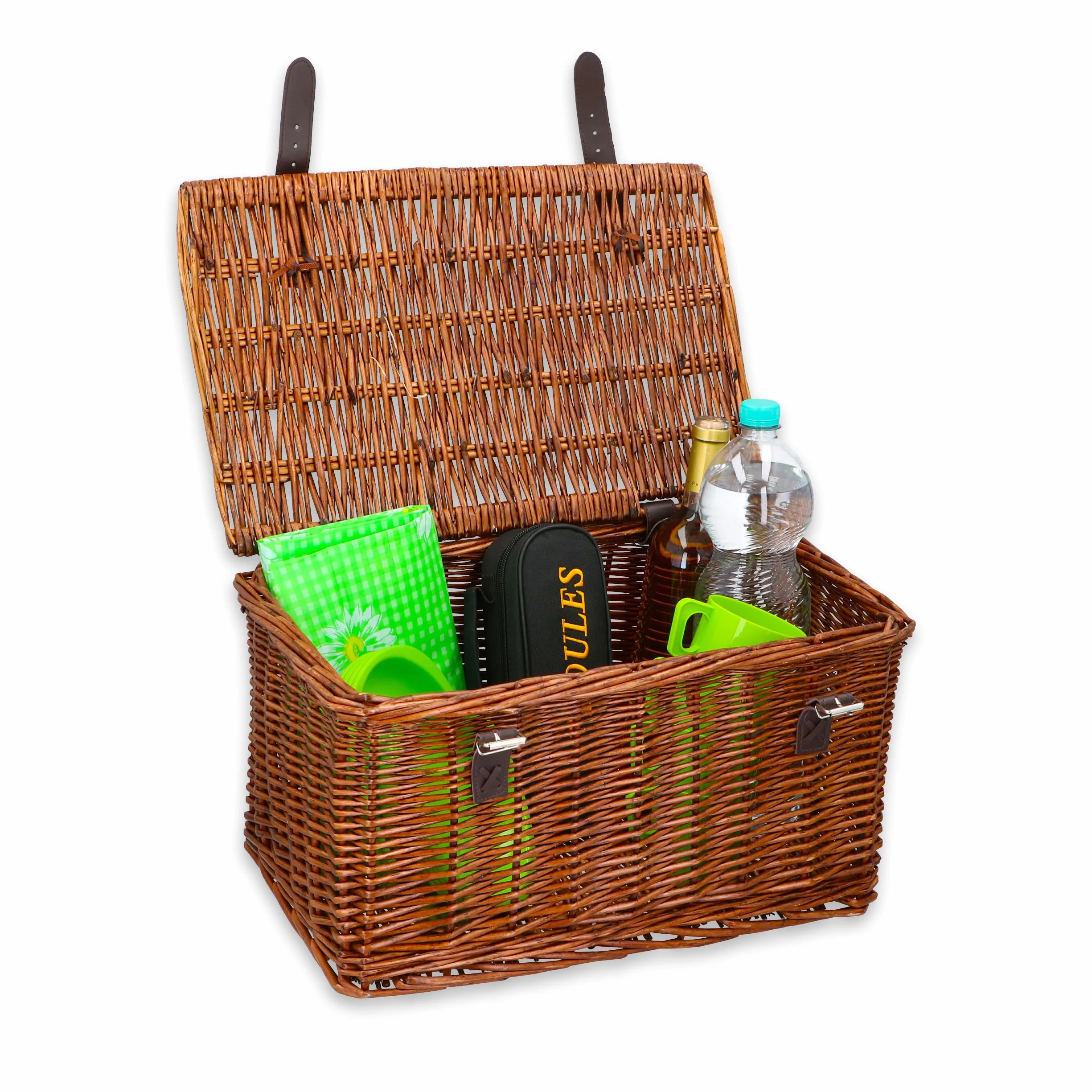 Cestino Bici in Vimini 30L 45x30x25 cm Marrone