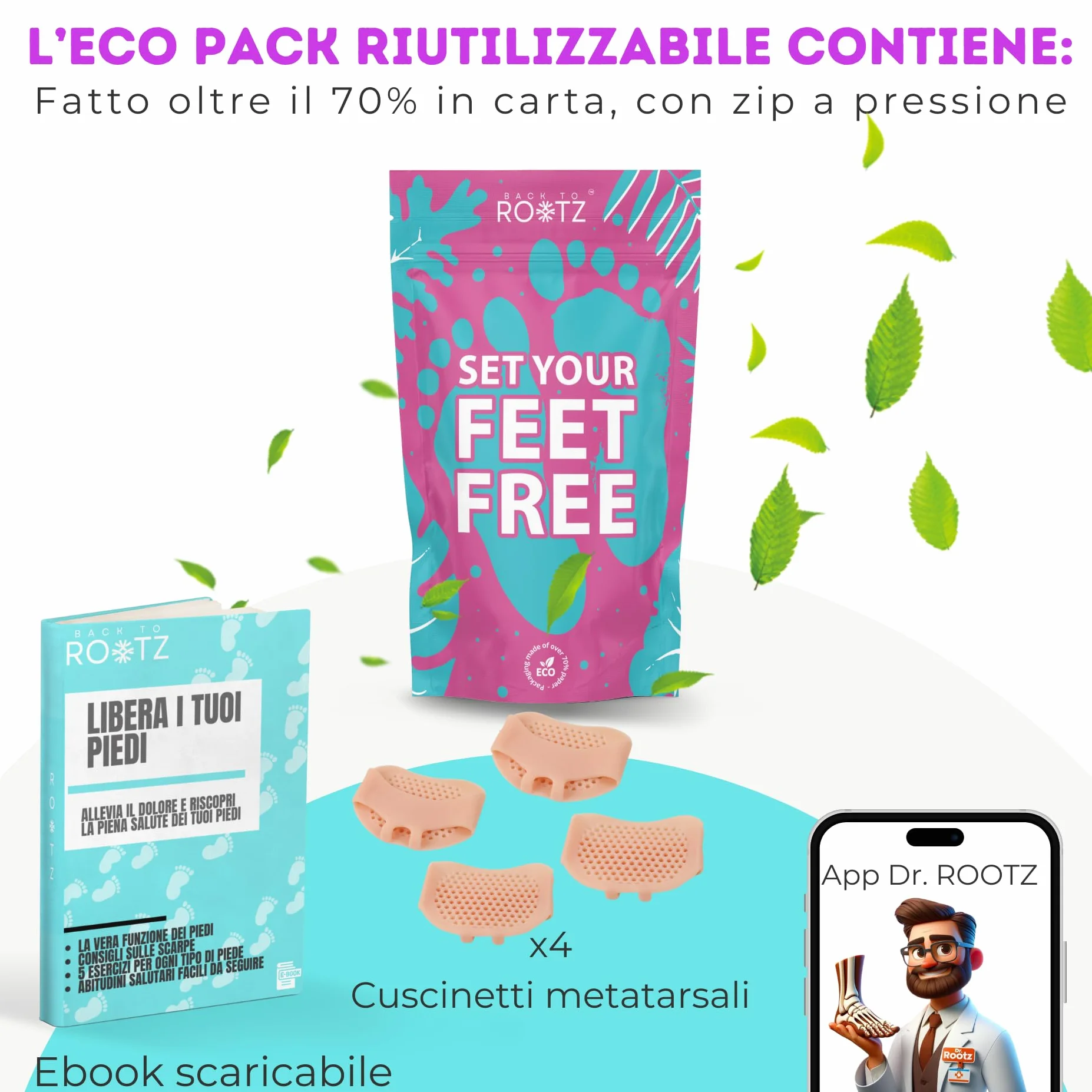 4 Cuscinetti Metatarsali in Silicone a Nido d'Ape Traspirante per Donna e Uomo, Antidolore Metatarsalgia, 2 Paia